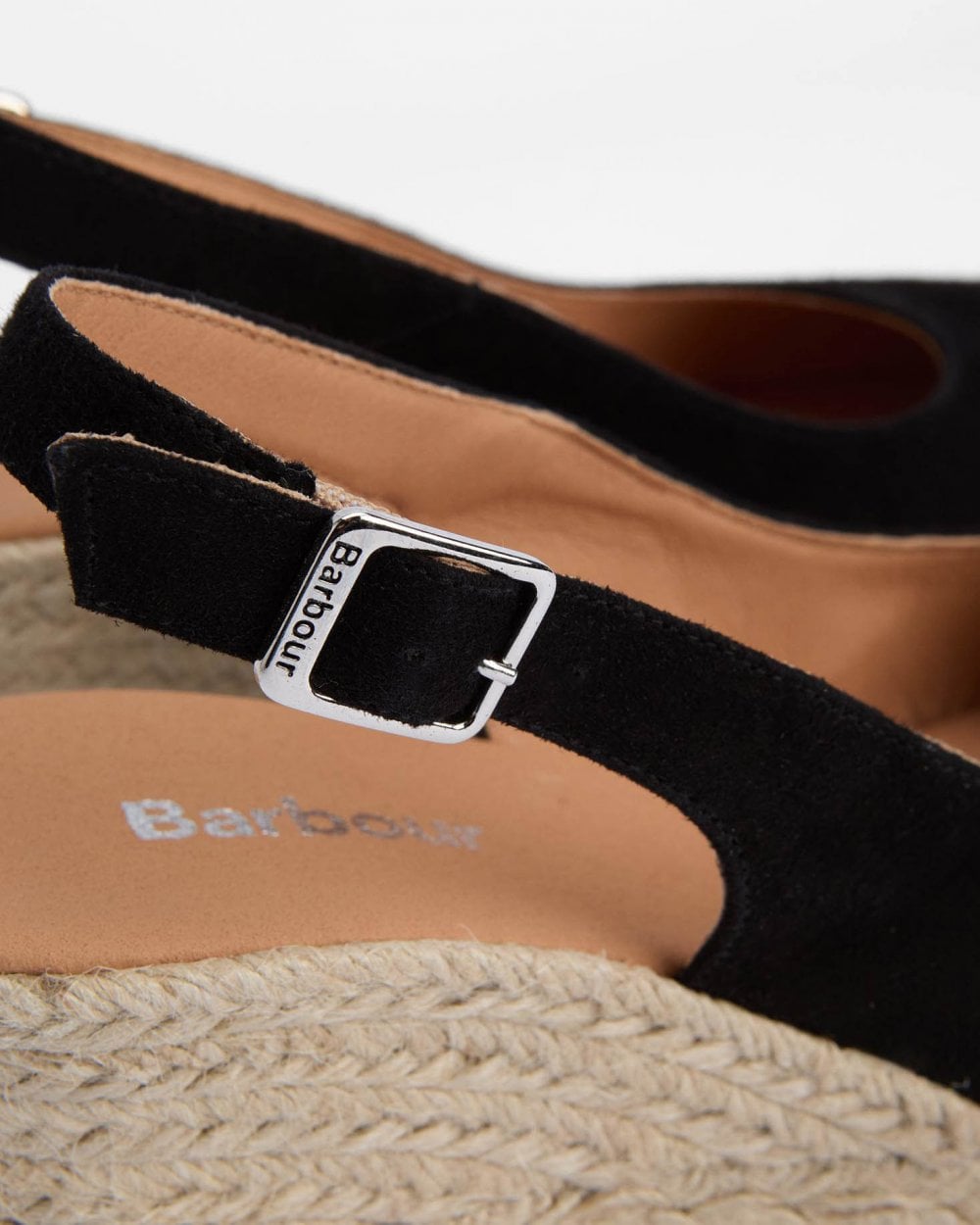 Barbour Hazel Womens Suede Espadrilles - Black