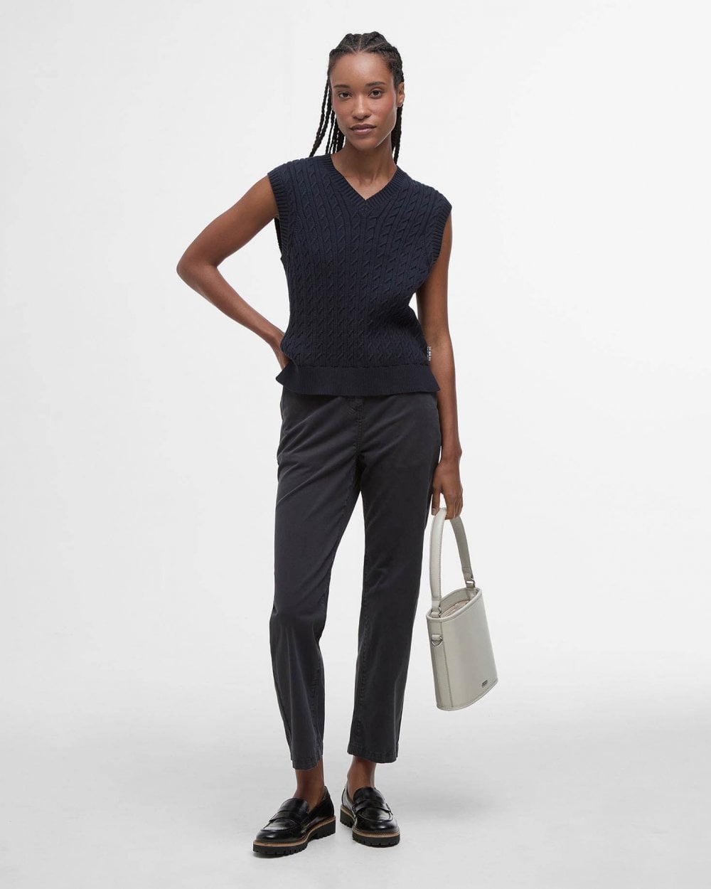 Barbour Hartland Womens Knit Tank Top - Navy