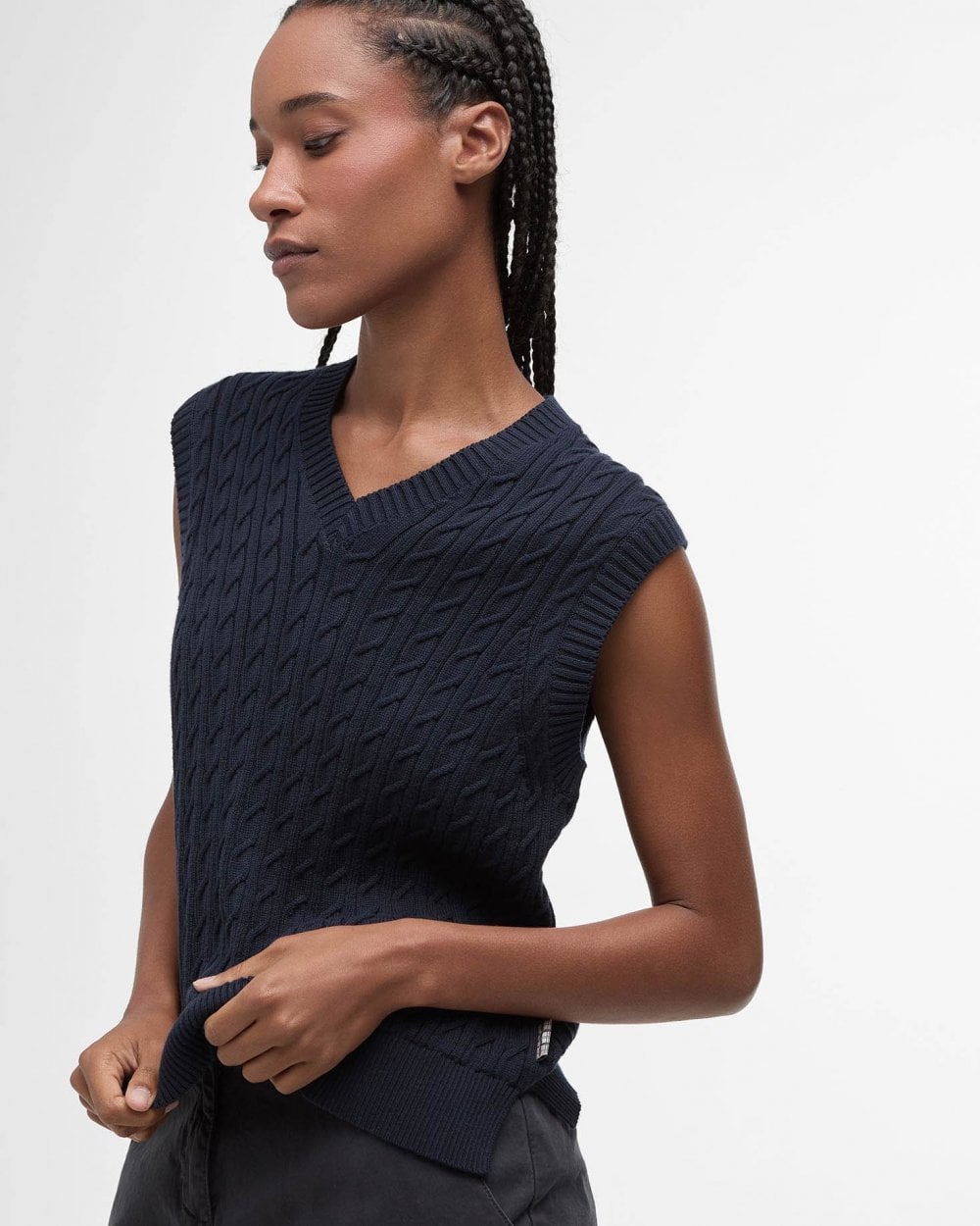 Barbour Hartland Womens Knit Tank Top - Navy