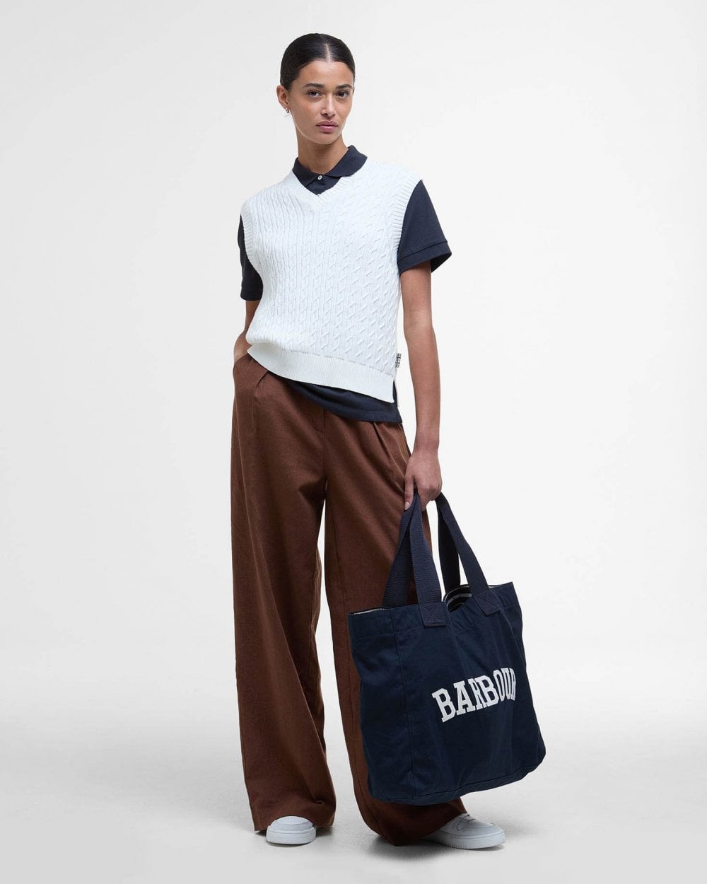 Barbour Hartland Womens Knit Tank Top - Cloud