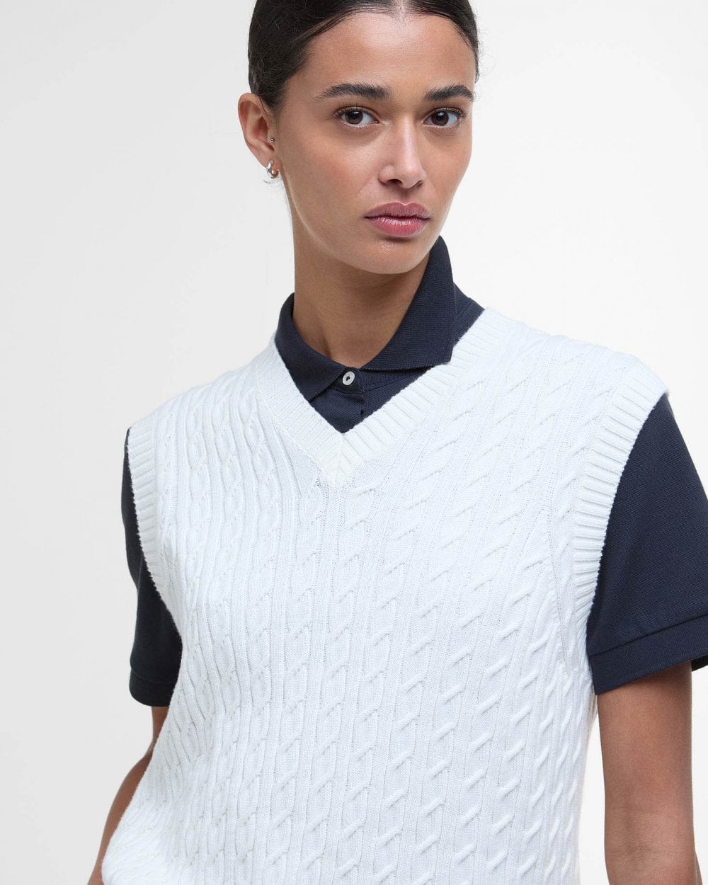 Barbour Hartland Womens Knit Tank Top - Cloud