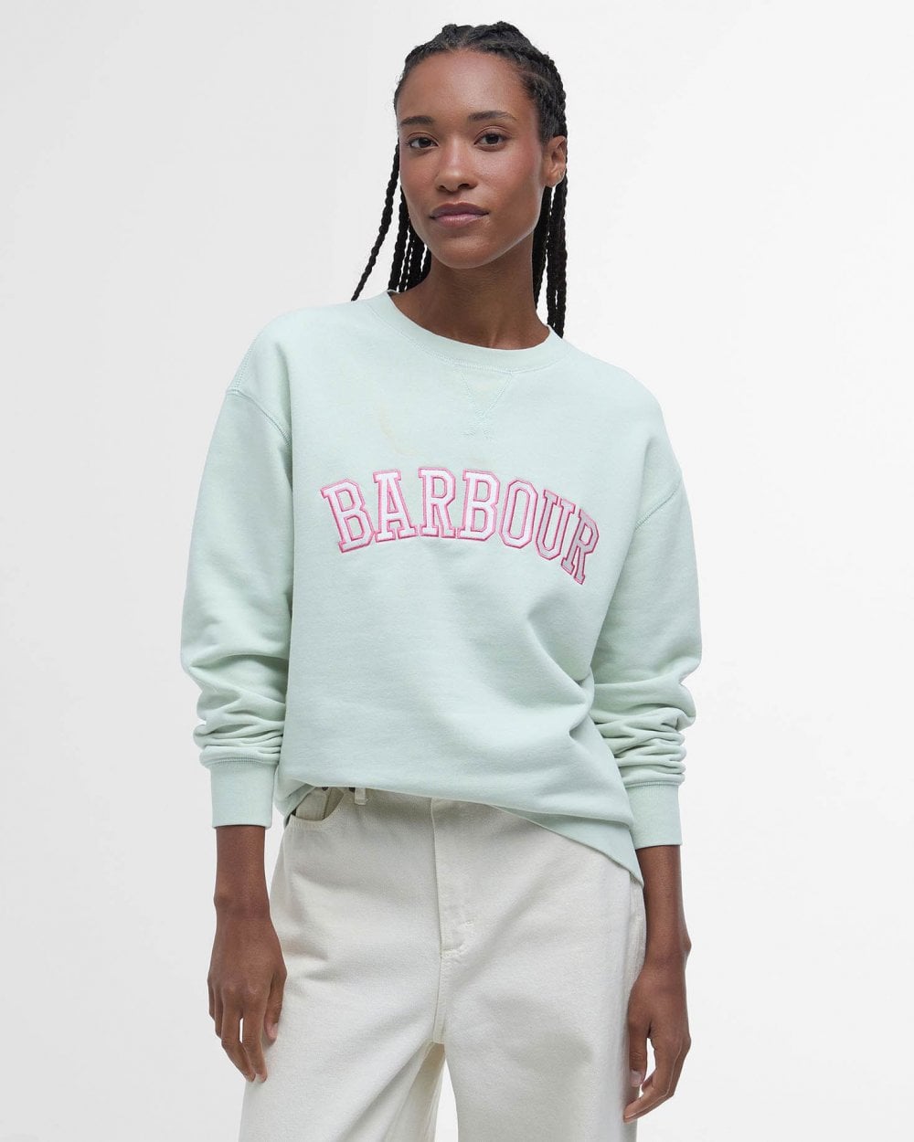 Barbour Northumberland Womens Drop Shoulder Sweatshirt - Pale Aqua