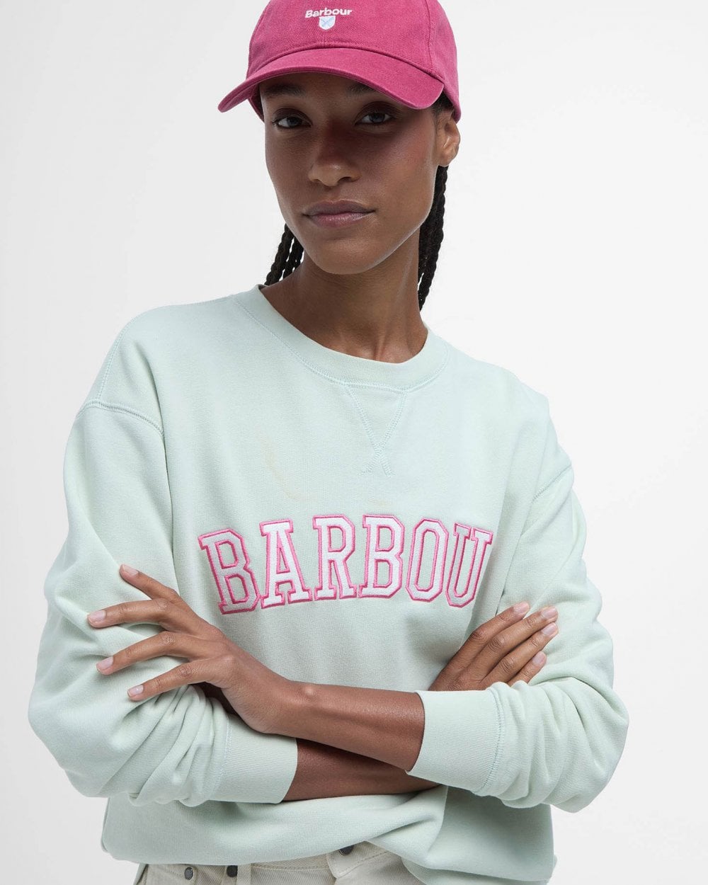 Barbour Northumberland Womens Drop Shoulder Sweatshirt - Pale Aqua