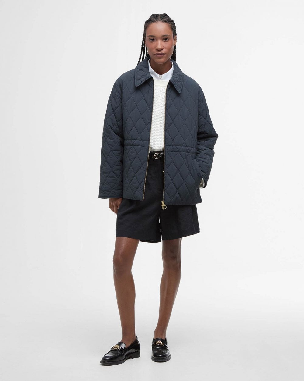 Barbour Clarissa Womens Quilted Jacket - Dark Navy/Rosemary Tartan