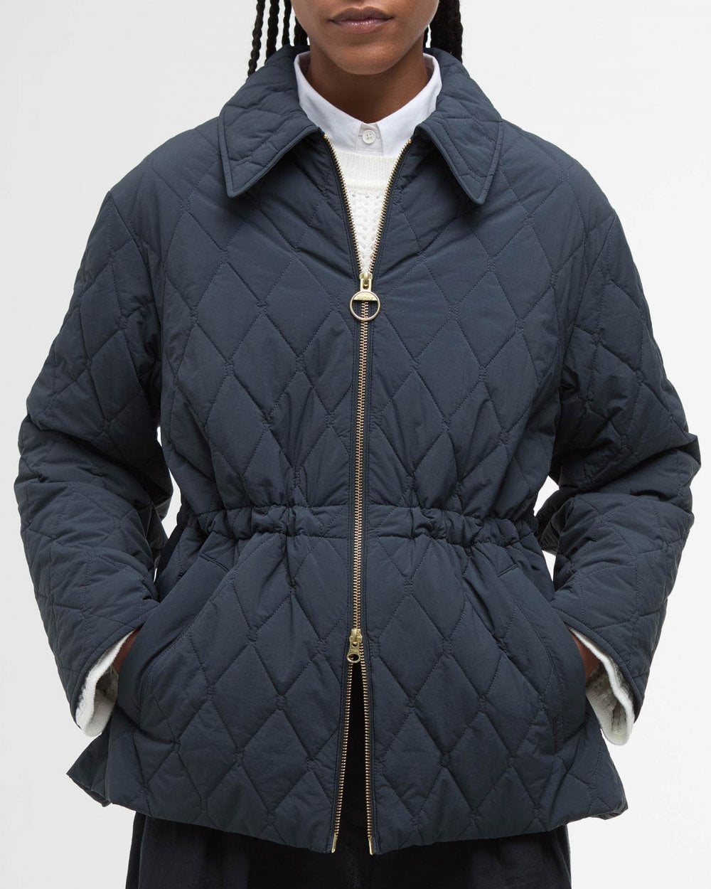 Barbour Clarissa Womens Quilted Jacket - Dark Navy/Rosemary Tartan