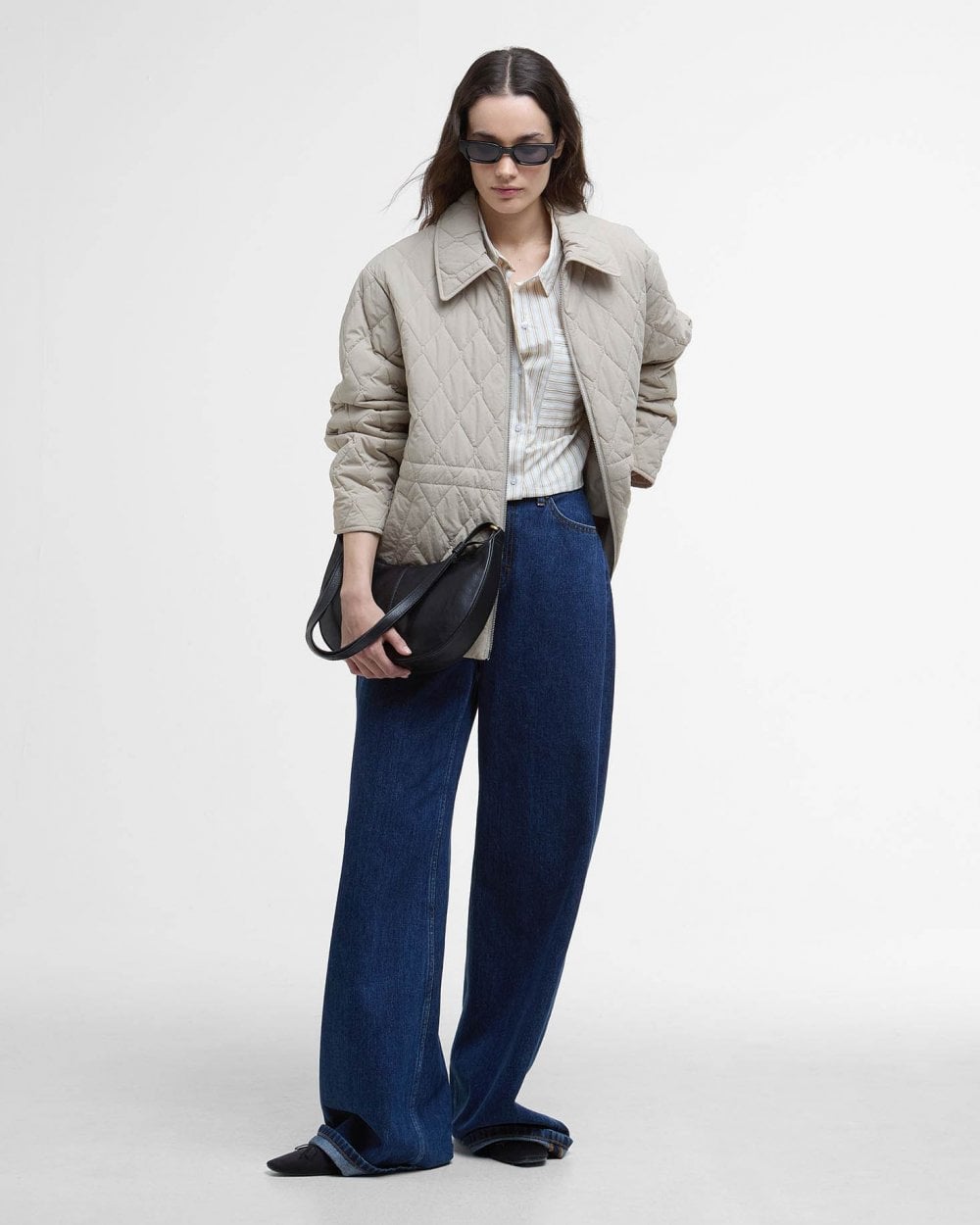 Barbour Clarissa Womens Quilted Jacket - Light Sand/Rosemary Tartan