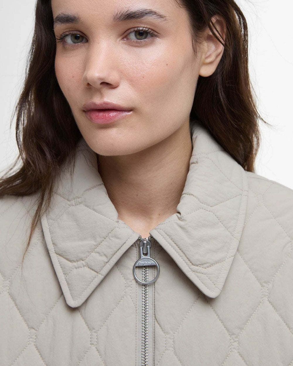 Barbour Clarissa Womens Quilted Jacket - Light Sand/Rosemary Tartan