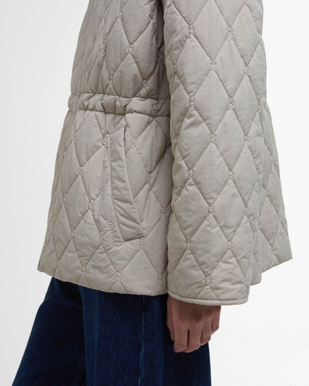 Barbour Clarissa Womens Quilted Jacket - Light Sand/Rosemary Tartan