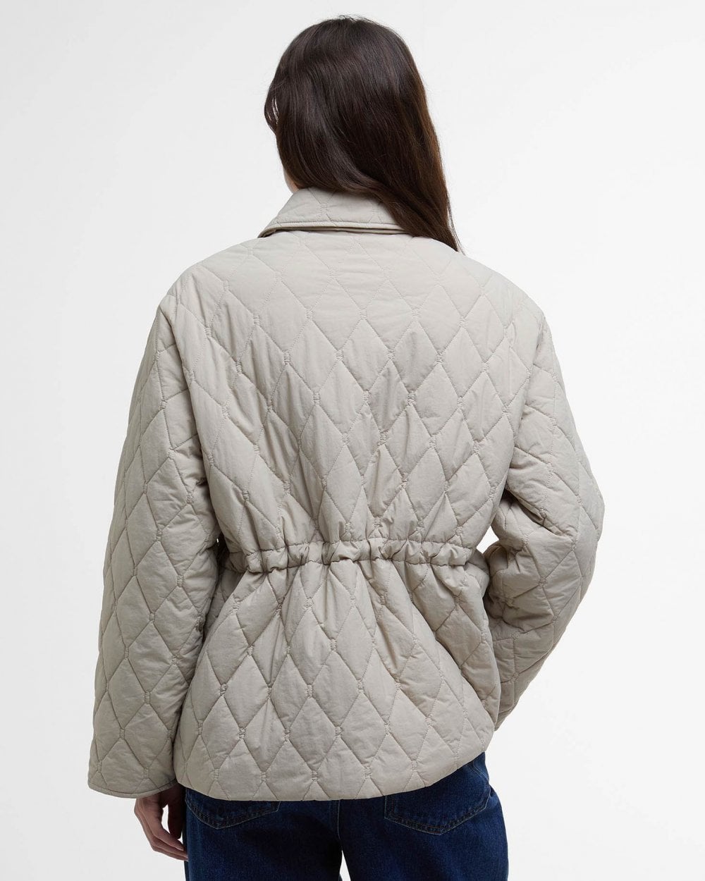 Barbour Clarissa Womens Quilted Jacket - Light Sand/Rosemary Tartan