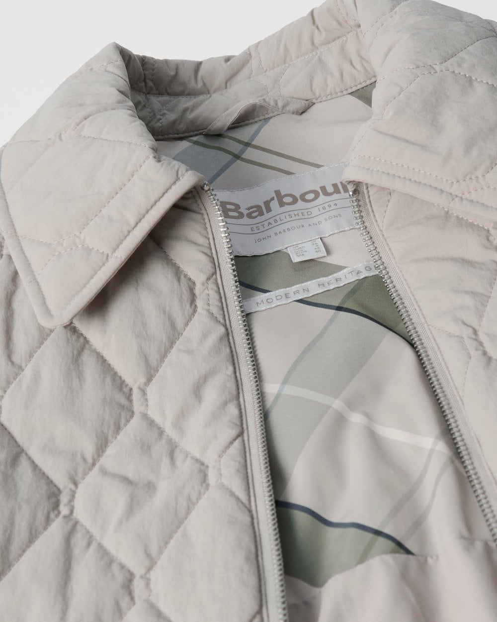 Barbour Clarissa Womens Quilted Jacket - Light Sand/Rosemary Tartan