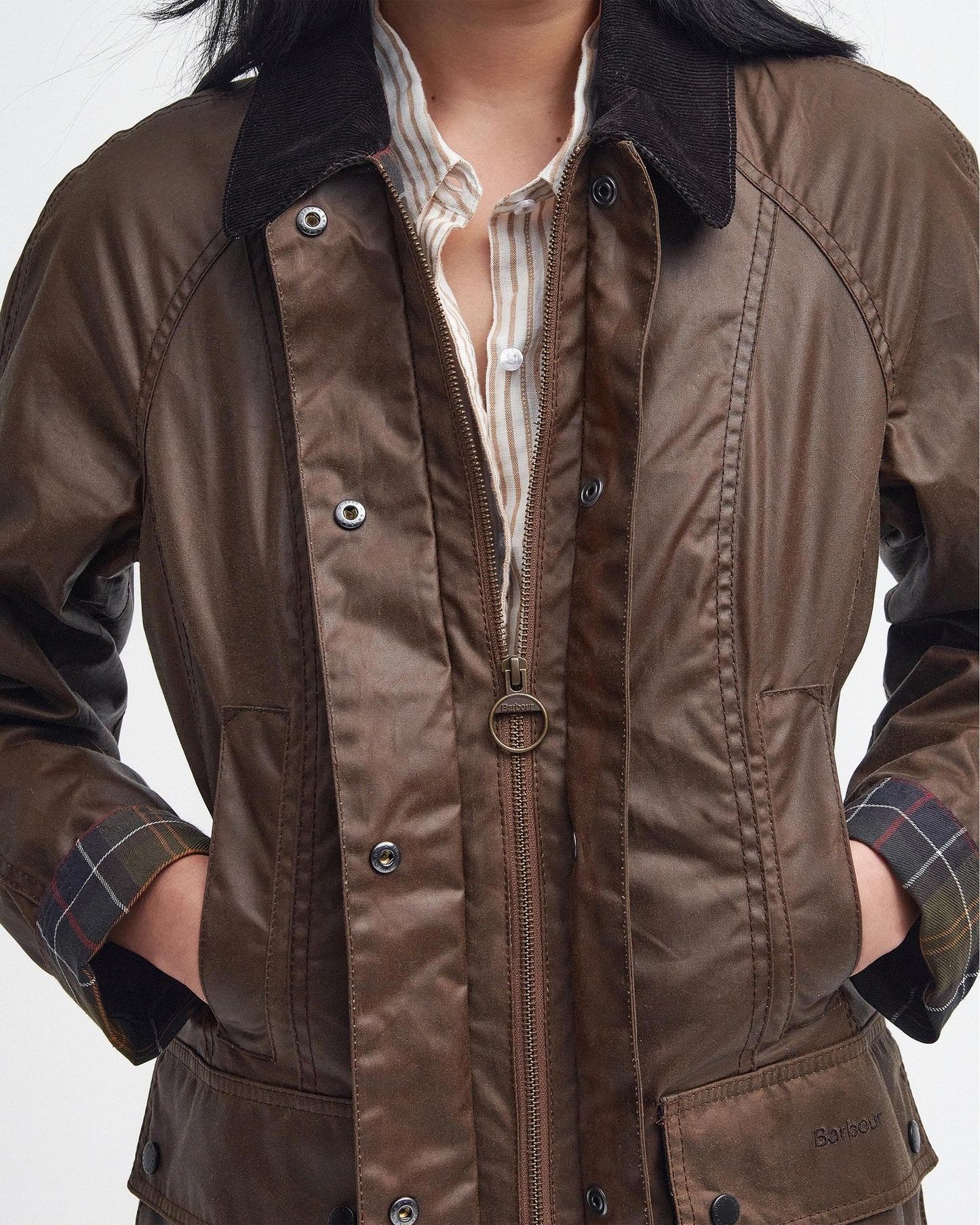 Barbour Beadnell Womens Wax Jacket - Bark