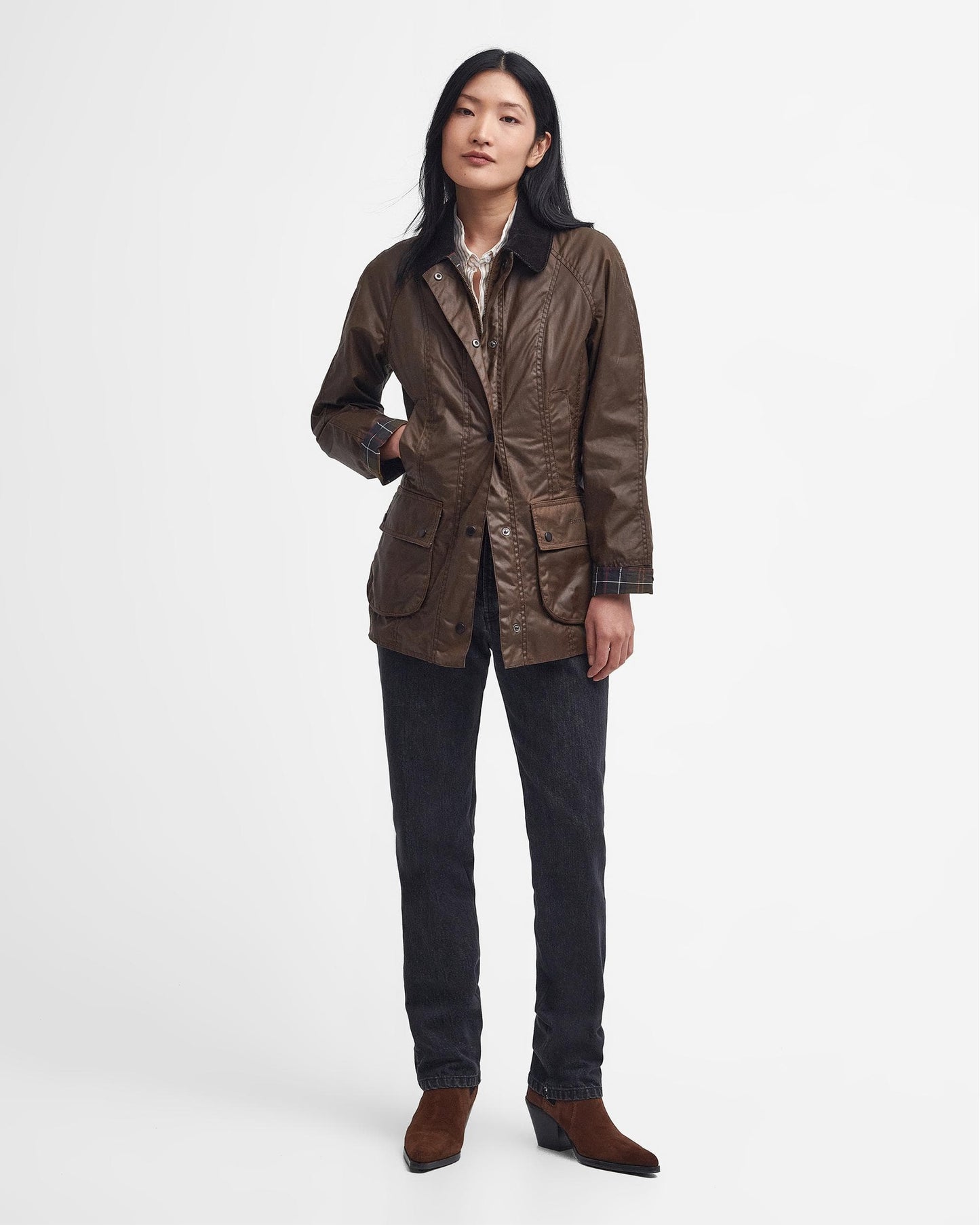 Barbour Beadnell Womens Wax Jacket - Bark