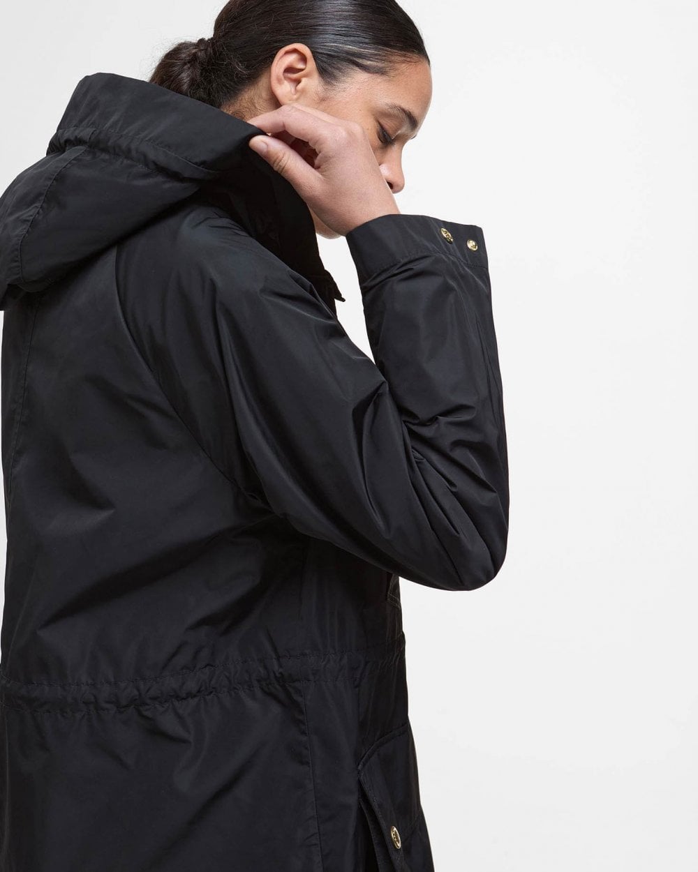 Barbour Una Womens Showerproof Jacket - Black/Ancient Tartan