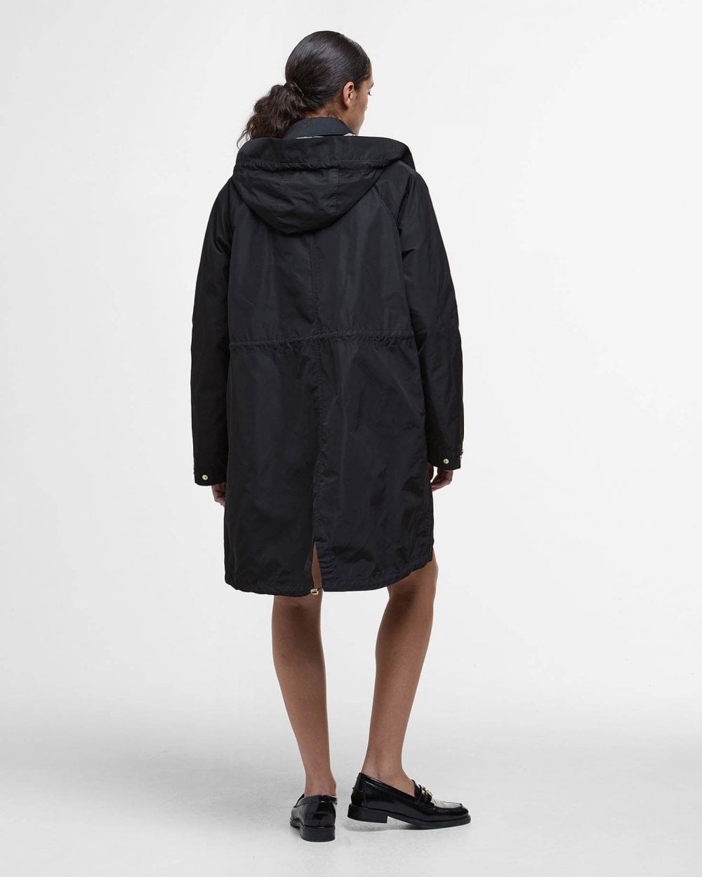 Barbour Una Womens Showerproof Jacket - Black/Ancient Tartan