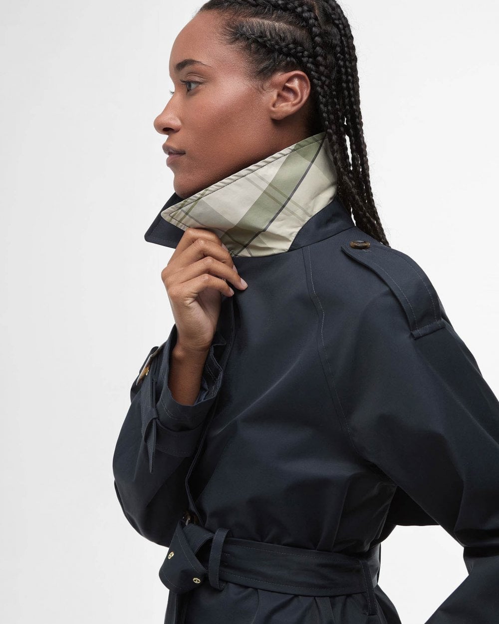 Barbour Maia Womens Showerproof Jacket - Dark Navy/Rosemary Tartan