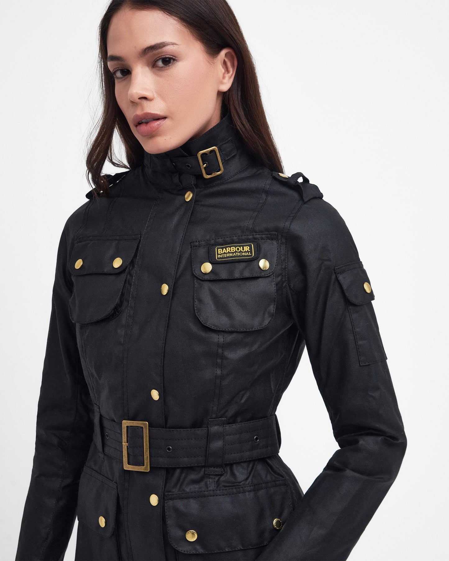 Barbour International Womens Wax Jacket - Black