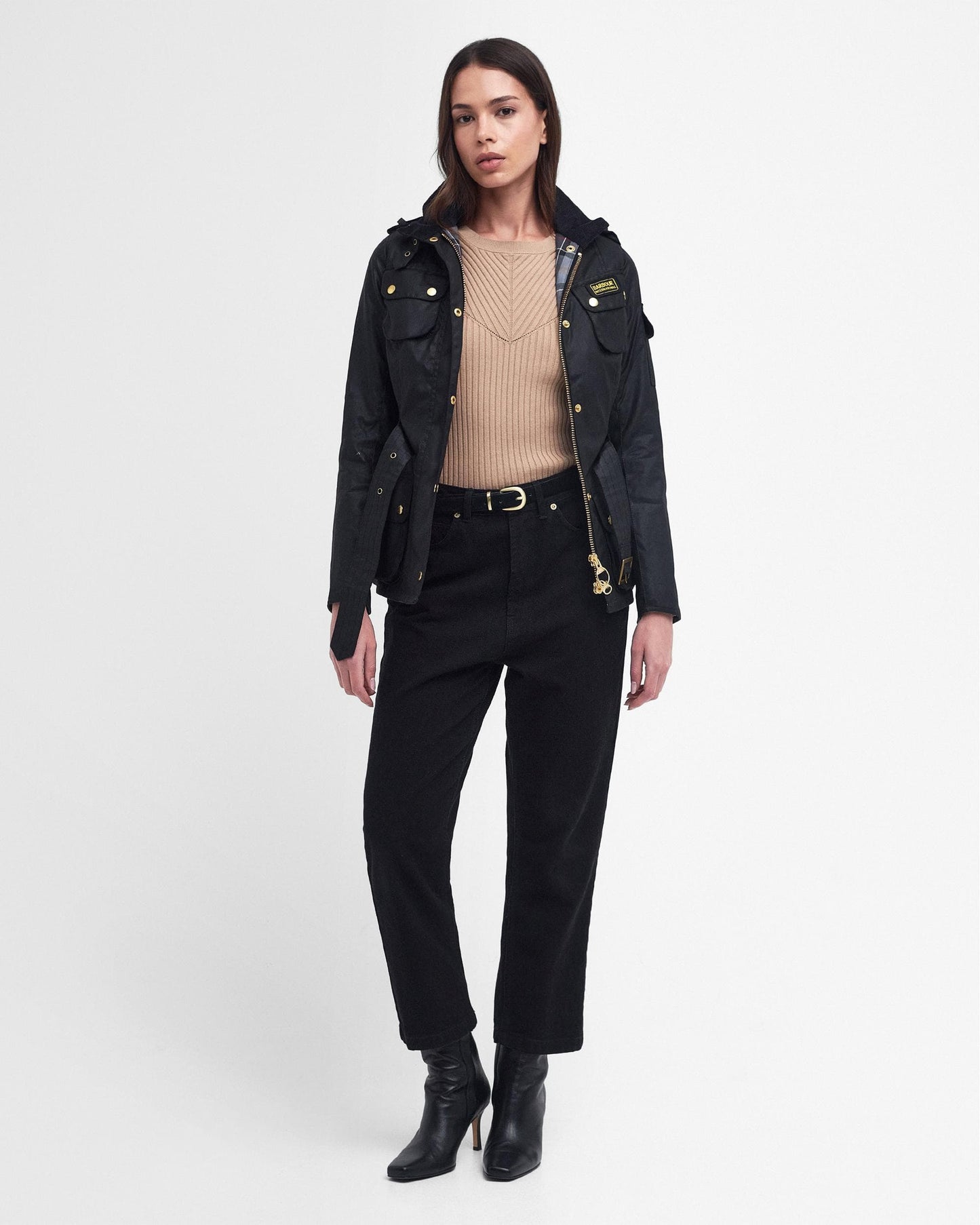 Barbour International Womens Wax Jacket - Black