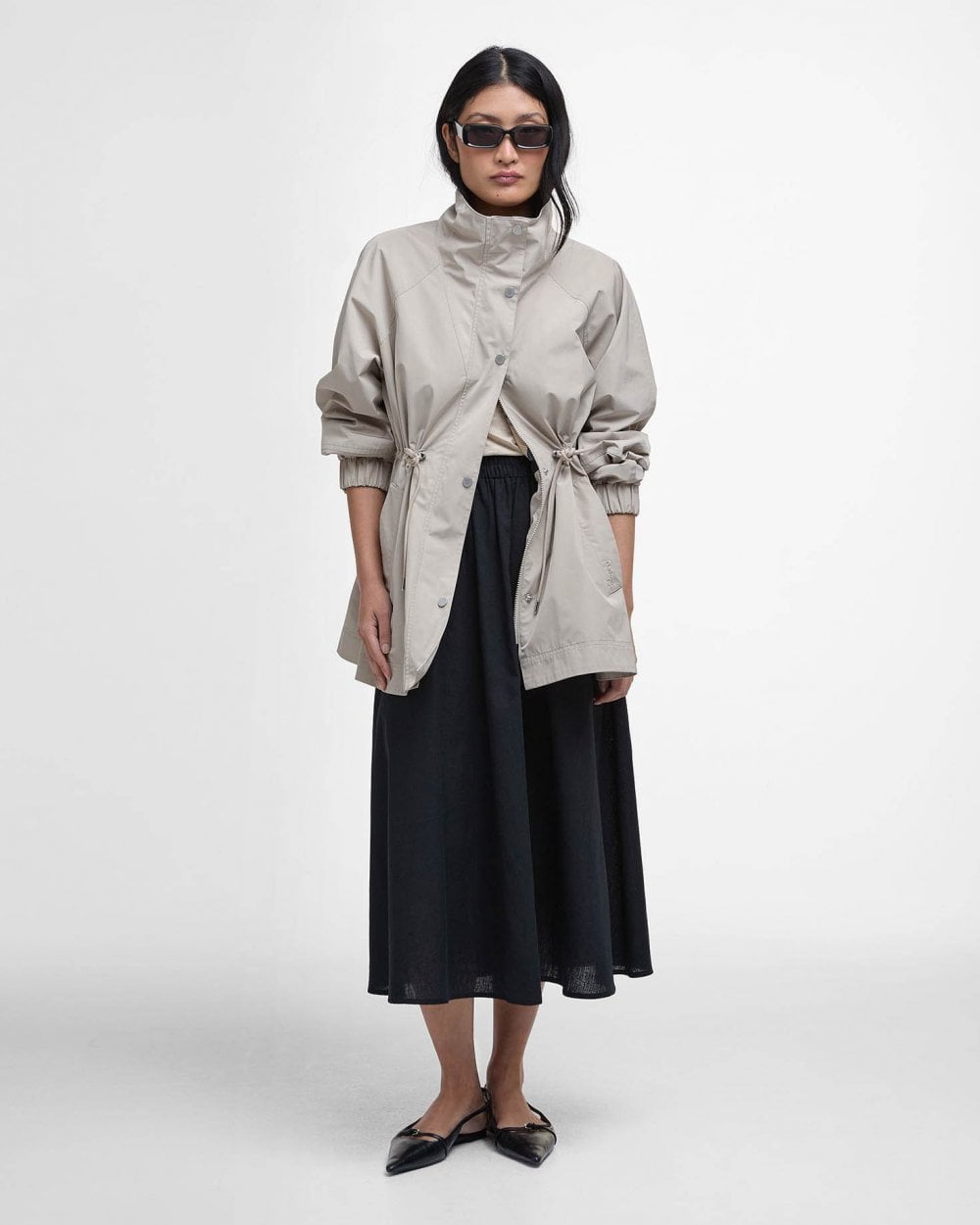 Barbour Suri Womens Showerproof Jacket - Light Sand/Safari Dress Tartan