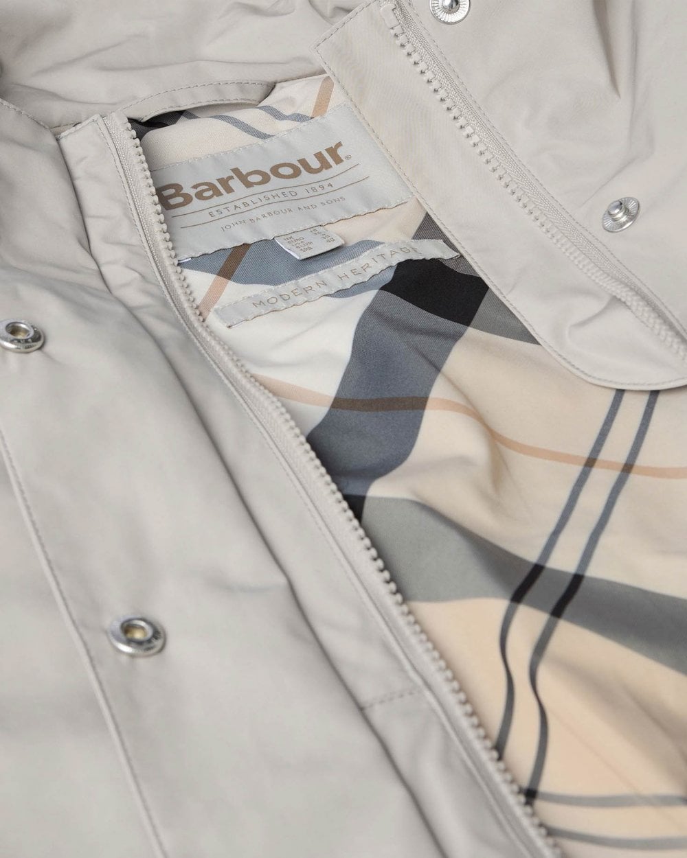 Barbour Suri Womens Showerproof Jacket - Light Sand/Safari Dress Tartan