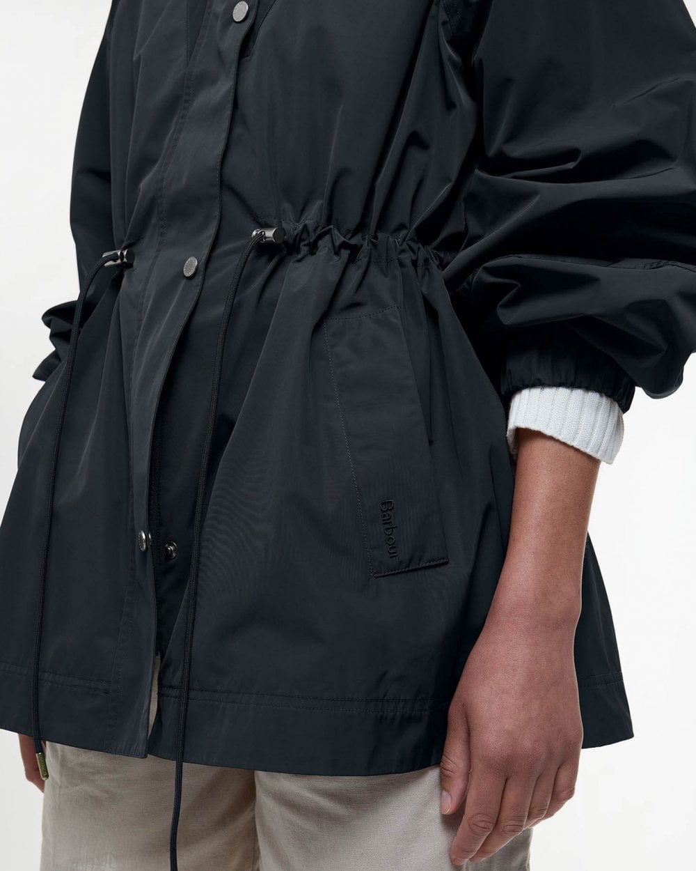 Barbour Suri Womens Showerproof Jacket - Black/Safari Dress Tartan