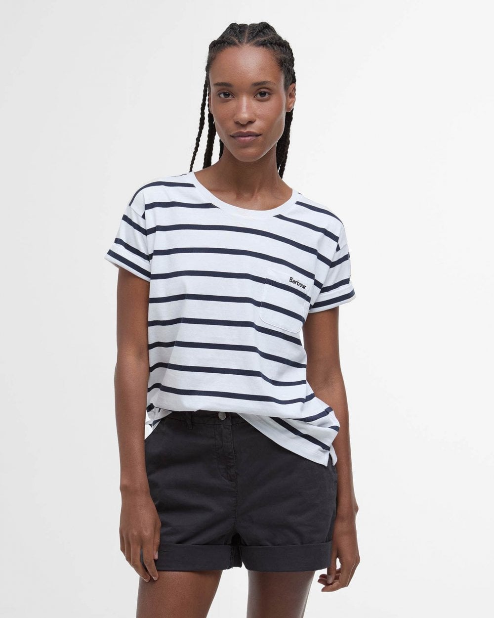 Barbour Otterburn Womens T-Shirt - White/Navy