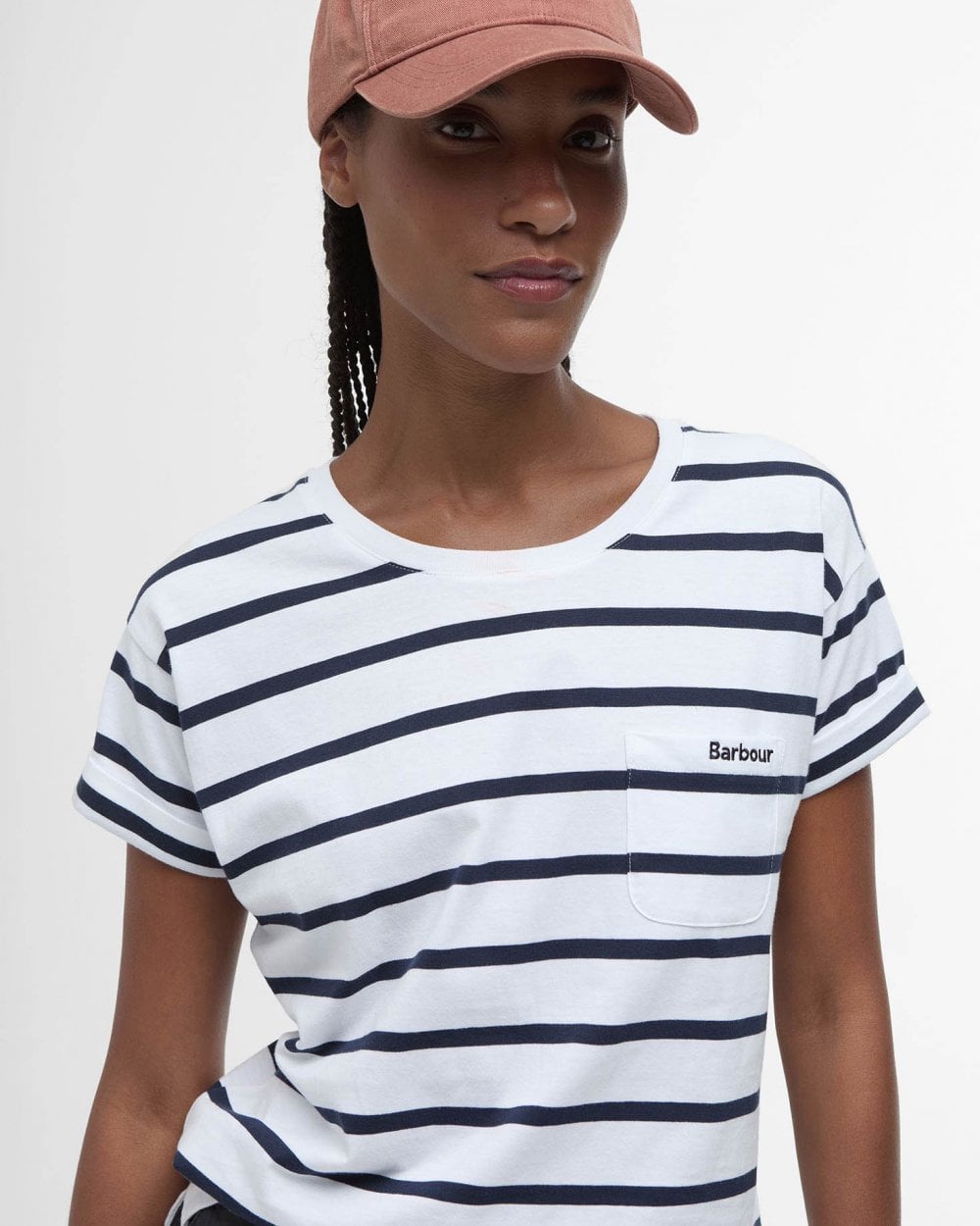 Barbour Otterburn Womens T-Shirt - White/Navy