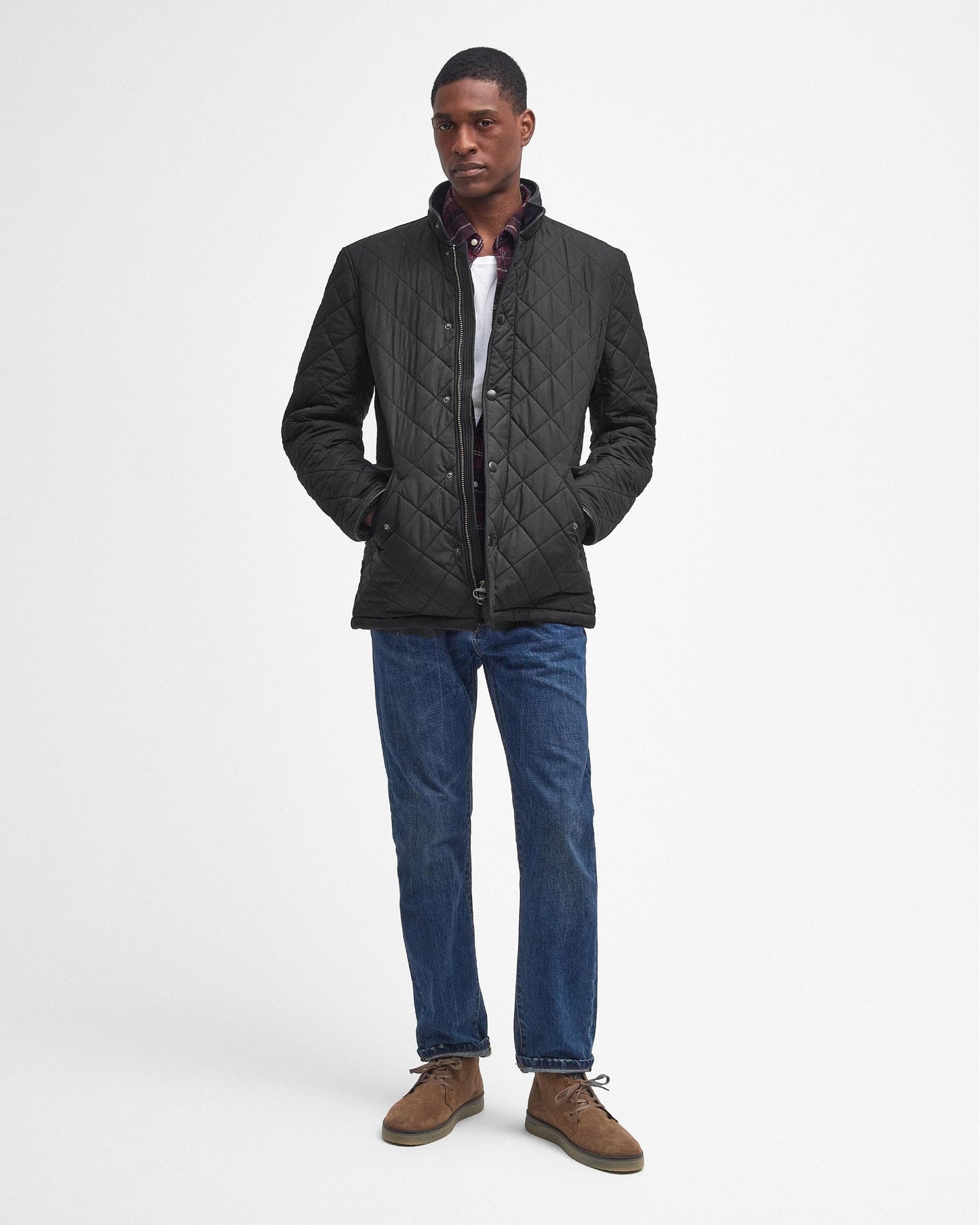 Barbour Powell Mens Quilted Jacket - Black