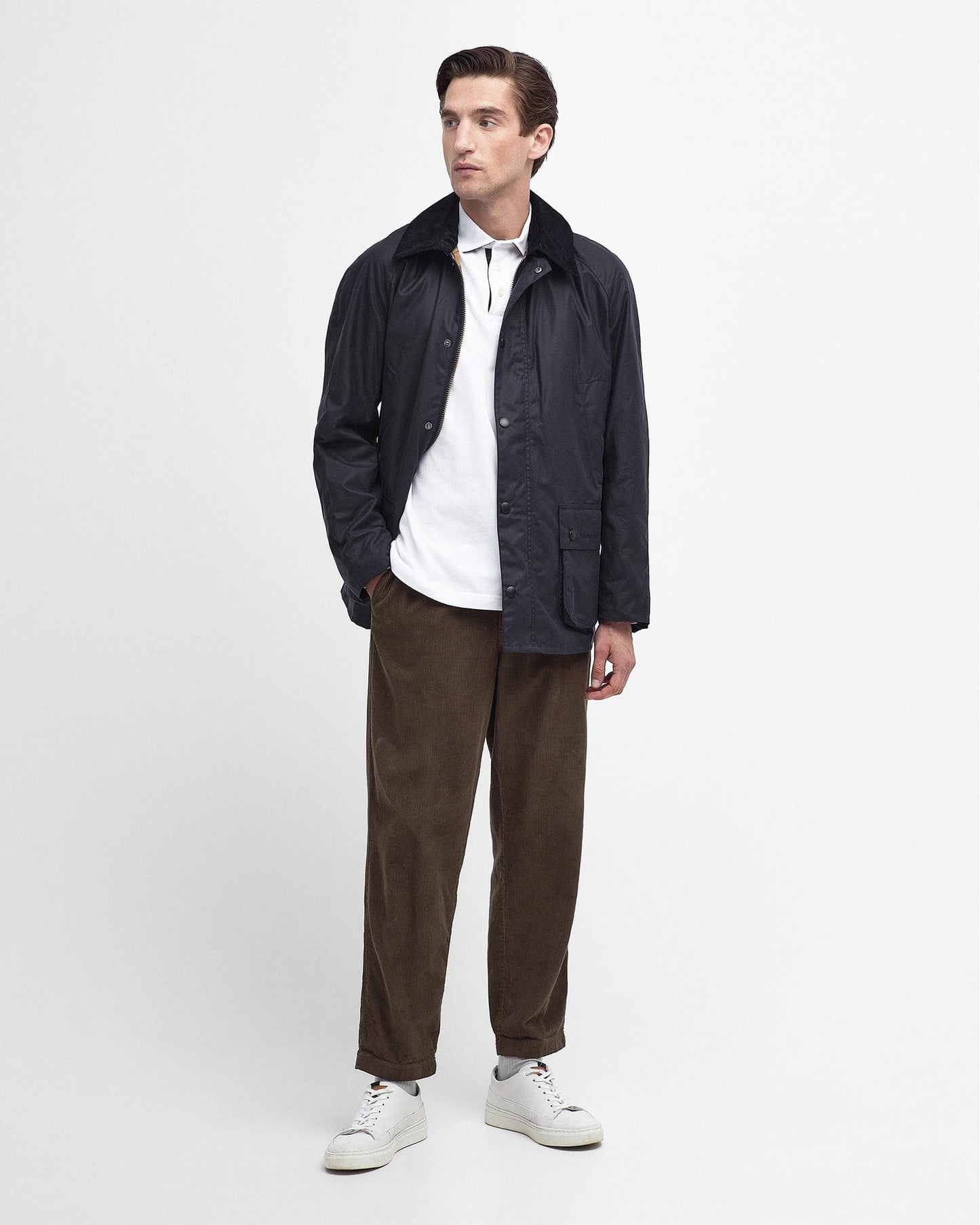 Barbour Ashby Mens Wax Jacket - Navy