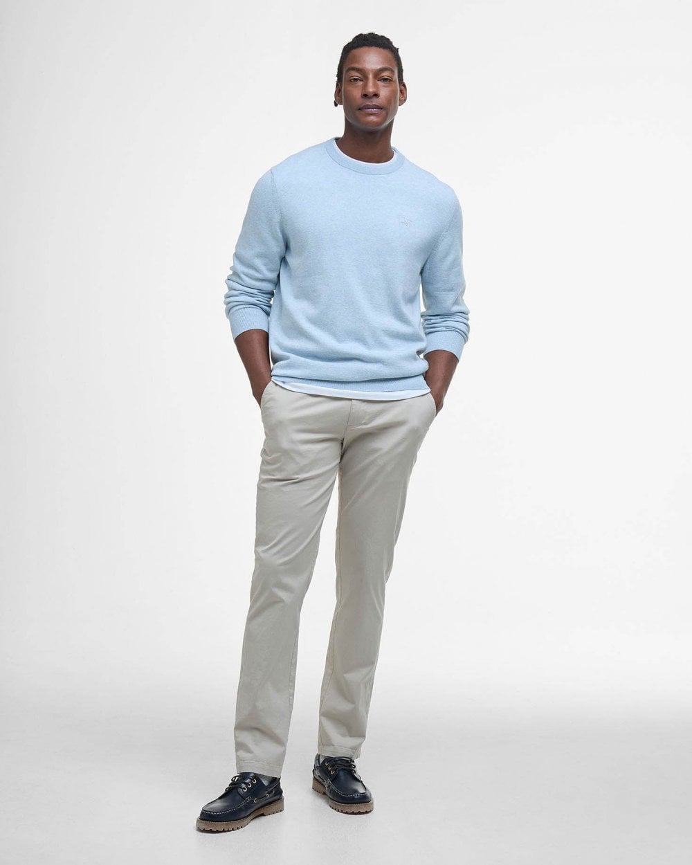 Barbour Pima Cotton Mens Crew Sweatshirt - Ocean Sky