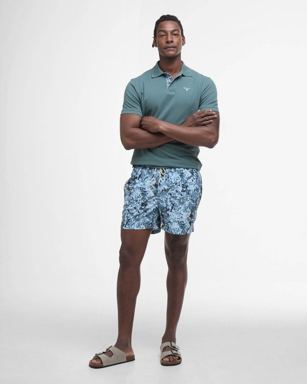 Barbour Tartan Pique Mens Polo - Vintage Teal