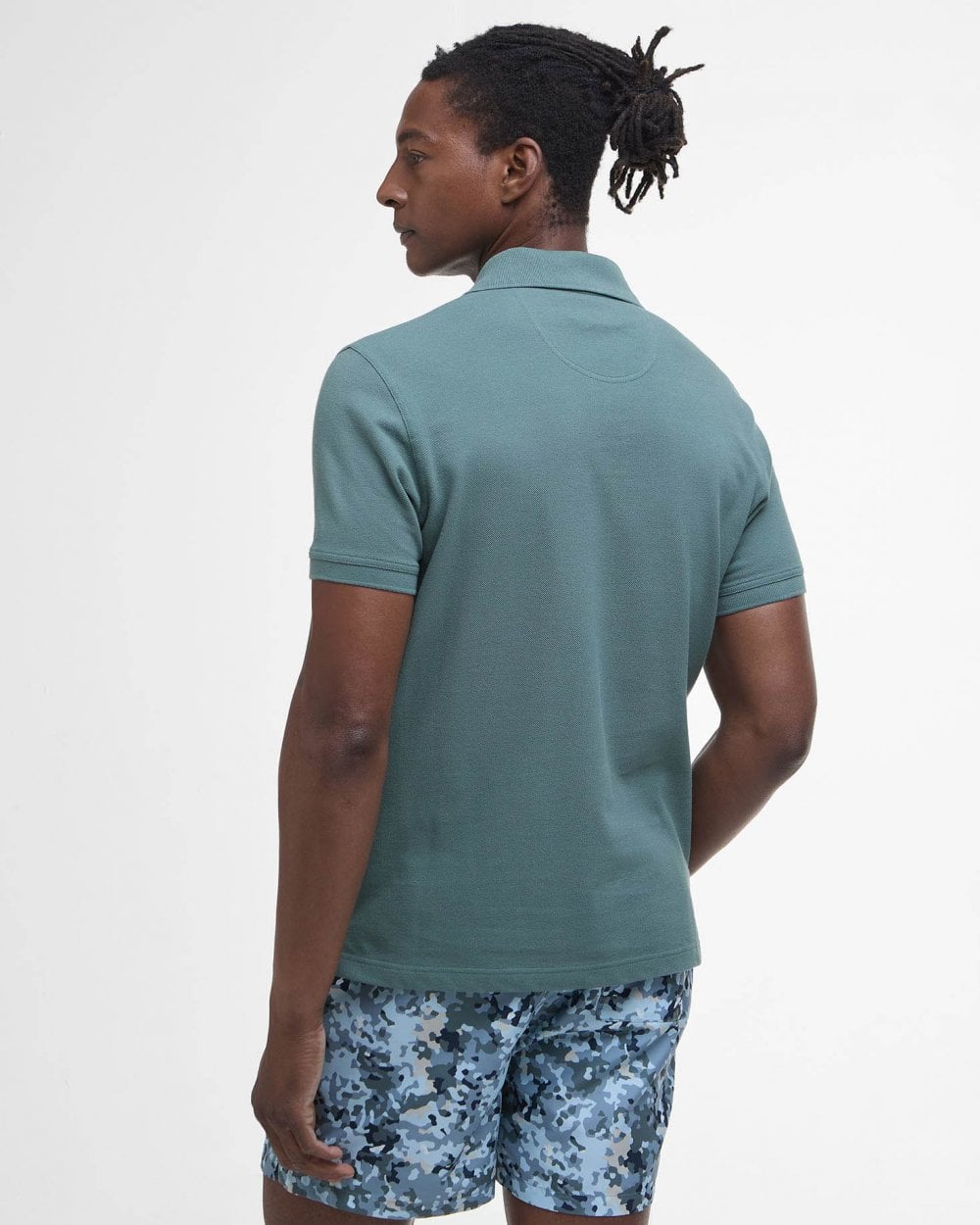 Barbour Tartan Pique Mens Polo - Vintage Teal