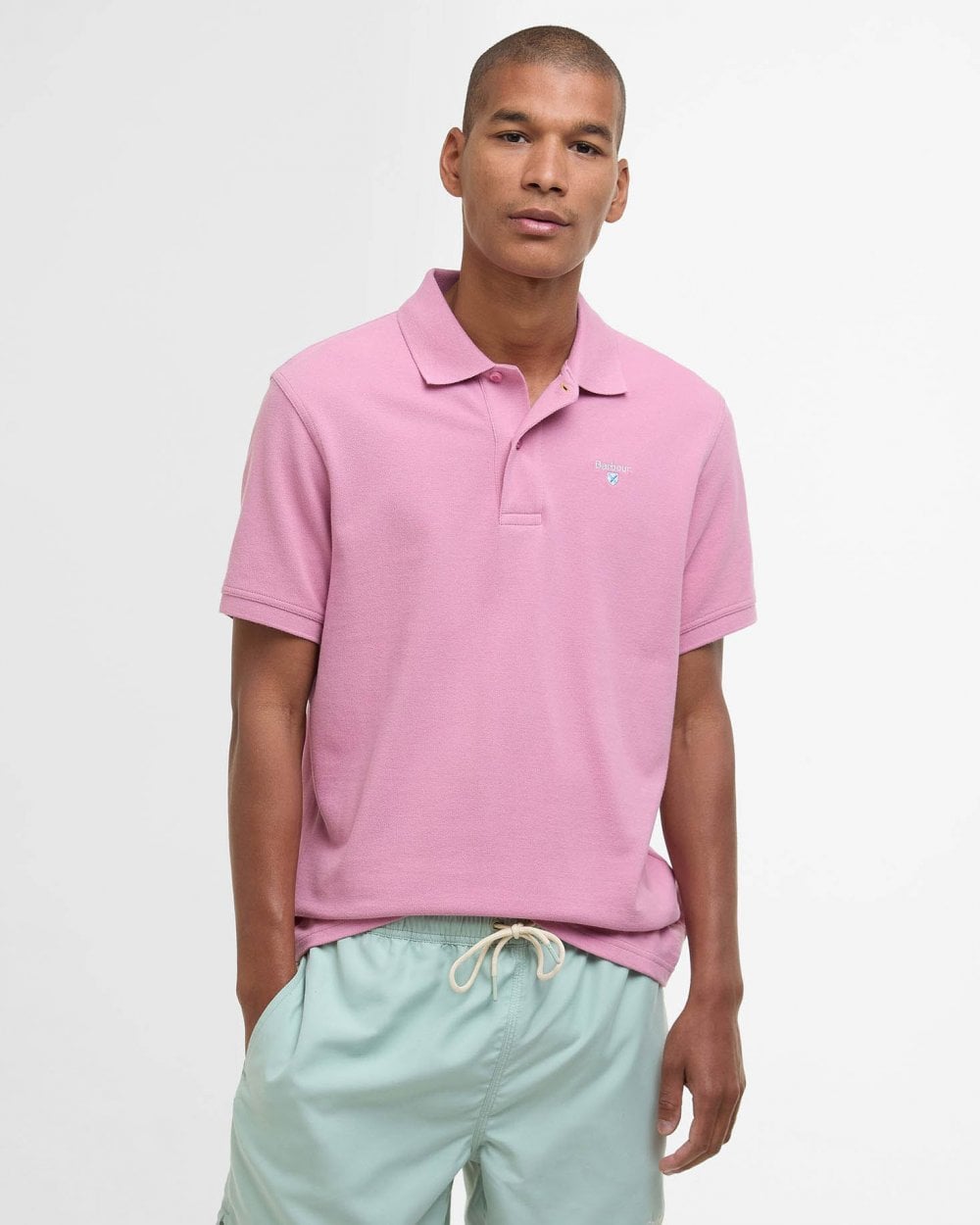 Barbour Mens Sports Polo Shirt - True Pink