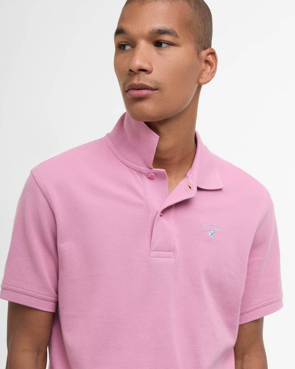 Barbour Mens Sports Polo Shirt - True Pink