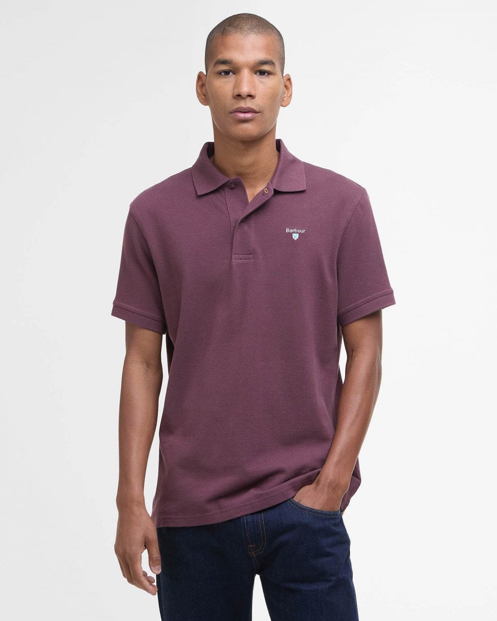 Barbour Mens Sports Polo Shirt - Burnt Heather