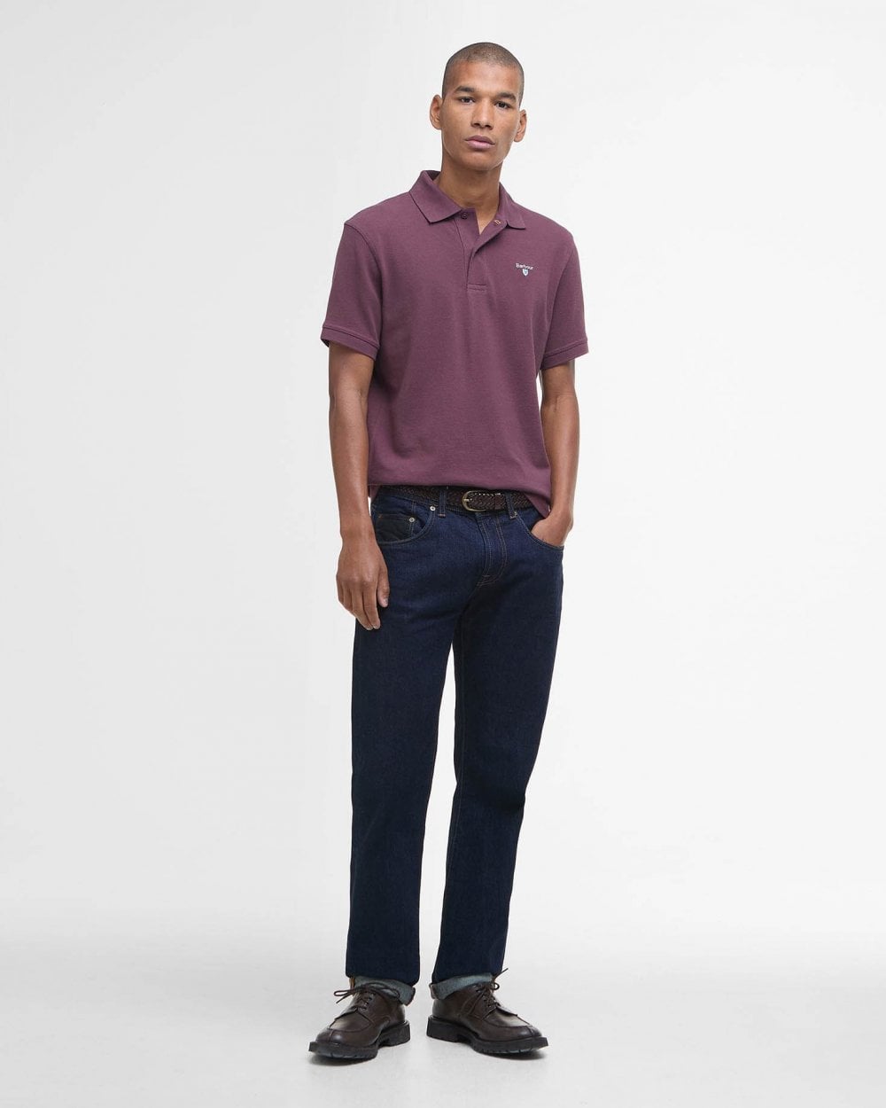 Barbour Mens Sports Polo Shirt - Burnt Heather