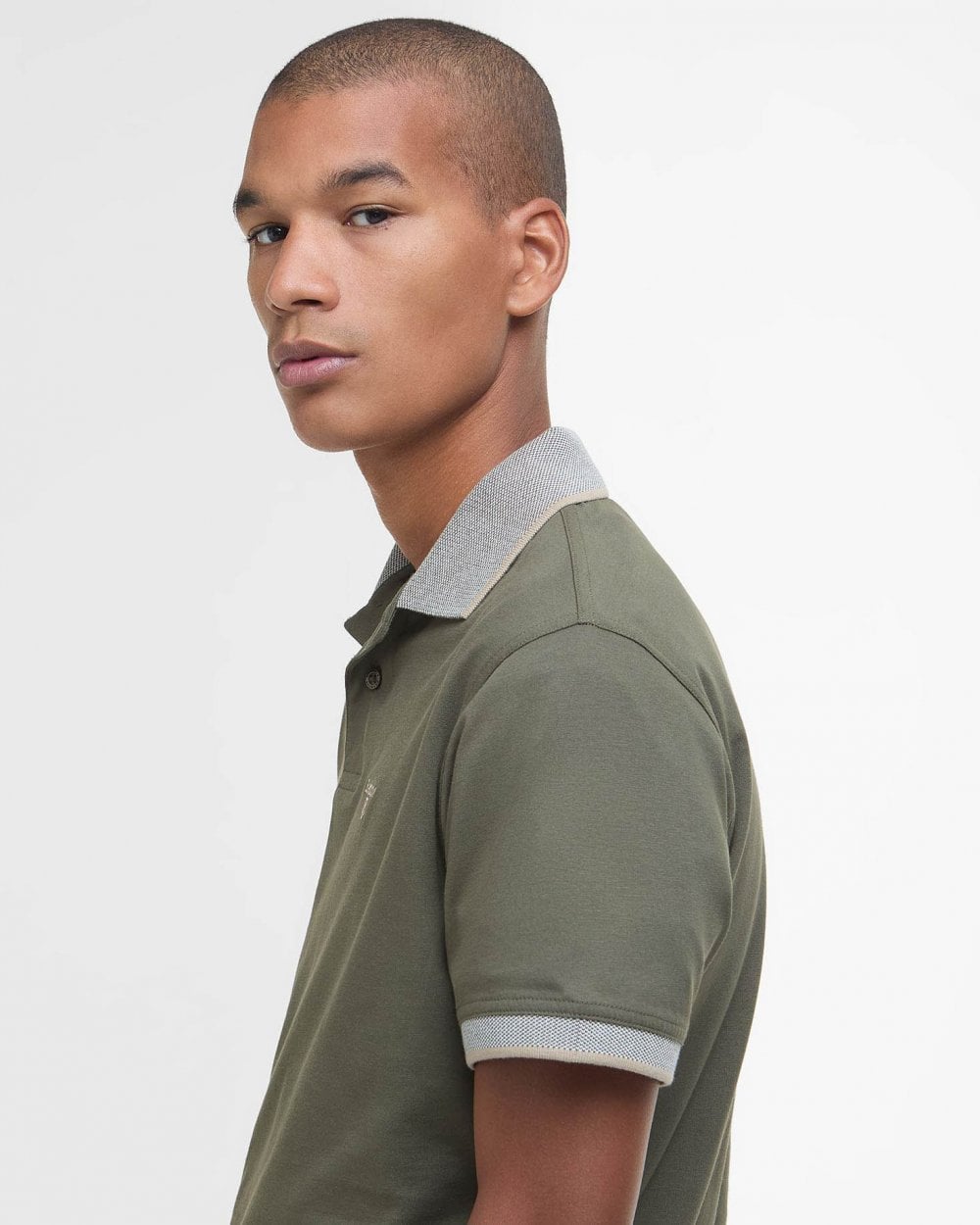 Barbour Cornsay Mens Tailored Polo - Uniform Green