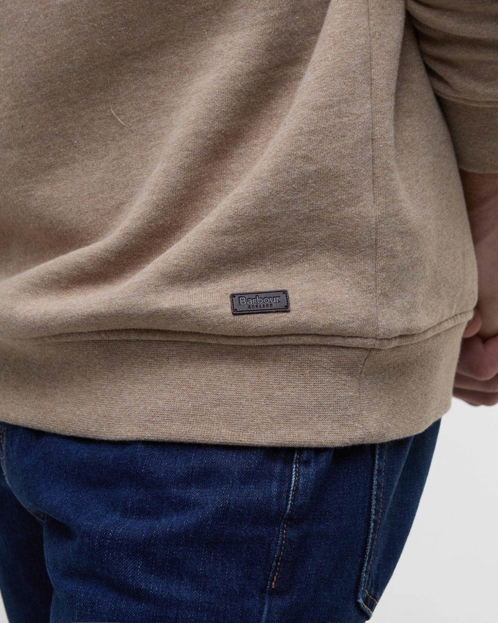 Barbour Nelson Mens Half Zip Sweatshirt - Stone Marl