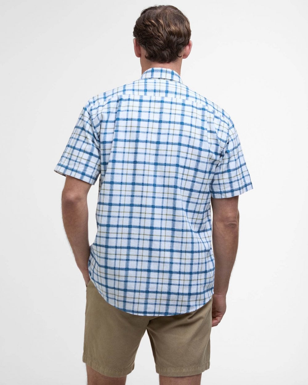 Barbour Barbour Glover Mens Short Sleeve Linen Blend Check Shirt