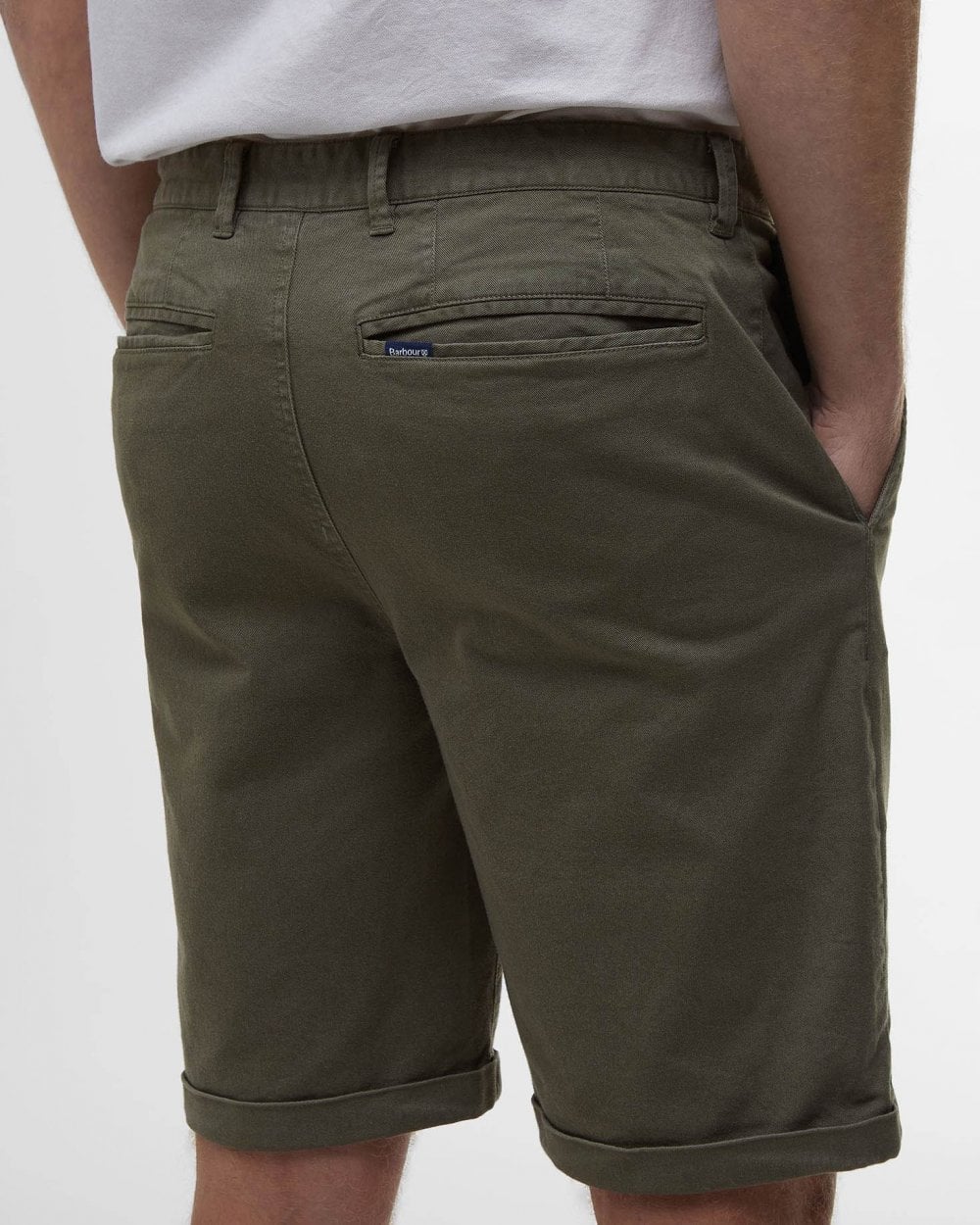 Barbour Mens Washed Twill Chino Shorts - Olive