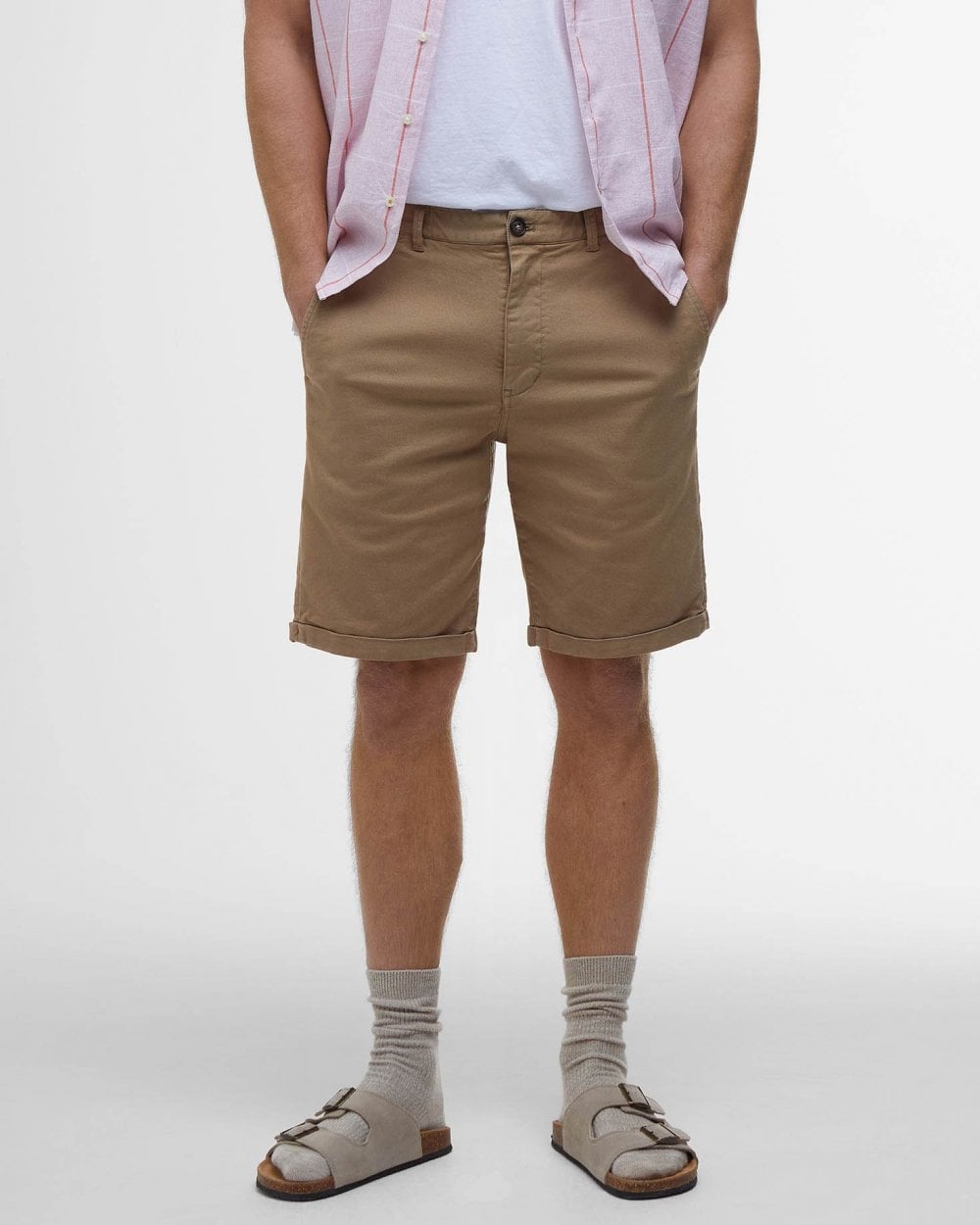 Barbour Mens Washed Twill Chino Shorts - Stone