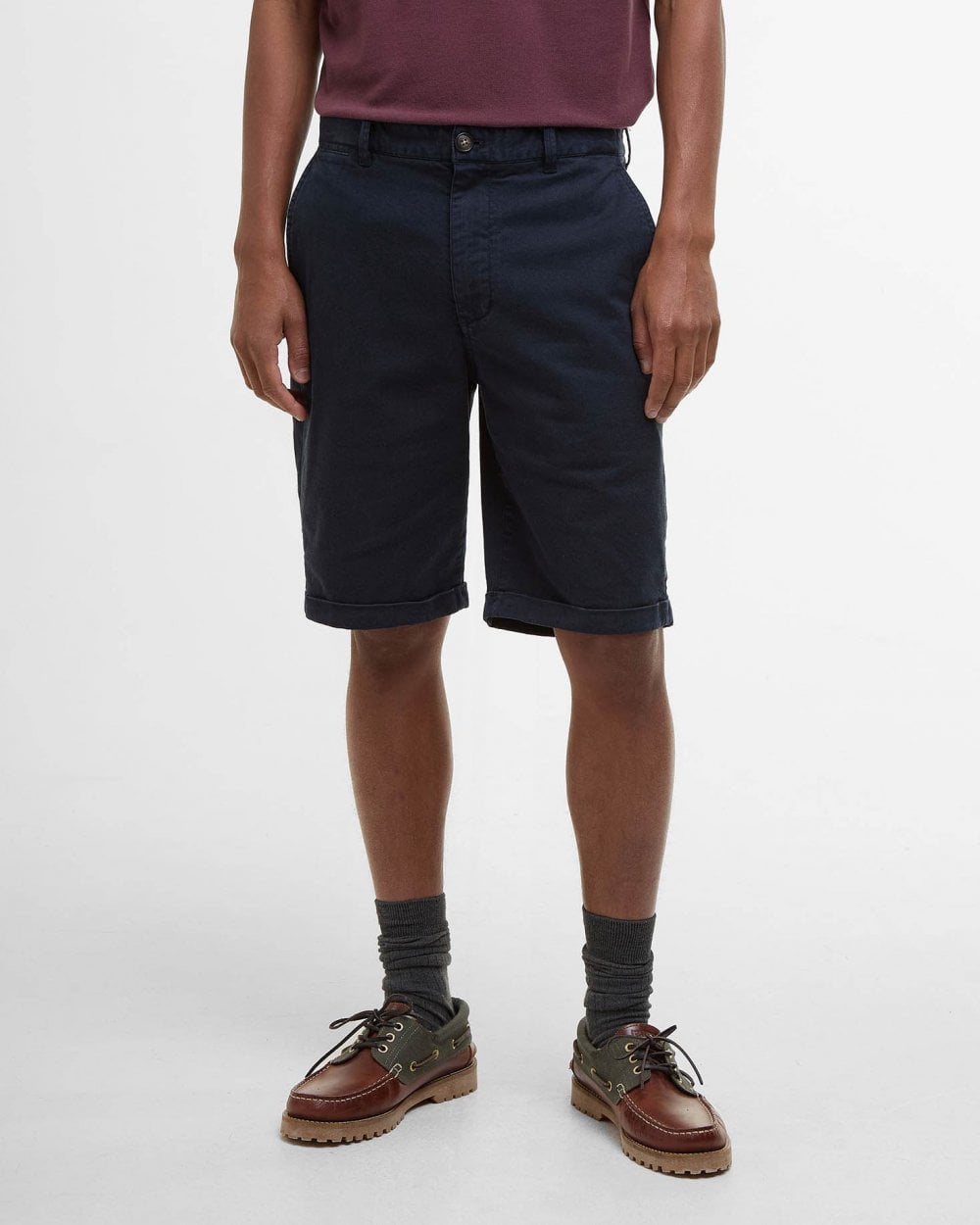 Barbour Mens Washed Twill Chino Shorts - Dark Navy