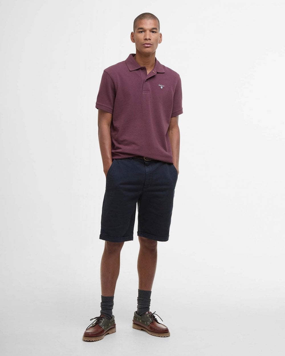 Barbour Mens Washed Twill Chino Shorts - Dark Navy