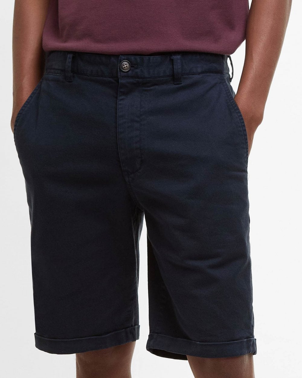 Barbour Mens Washed Twill Chino Shorts - Dark Navy