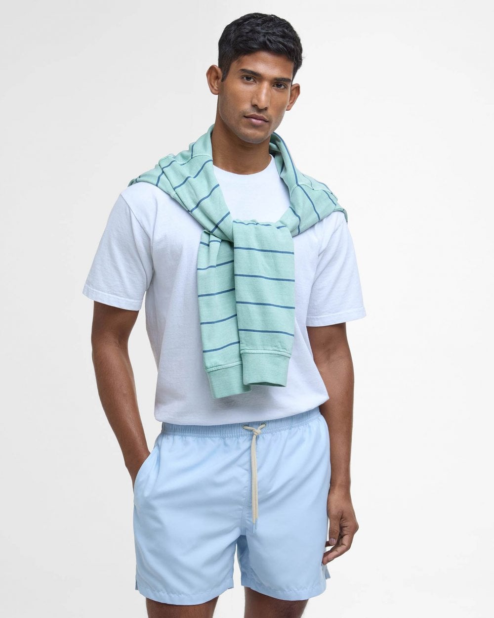 Barbour Staple Logo Mens 5 Swim Shorts - Ocean Sky