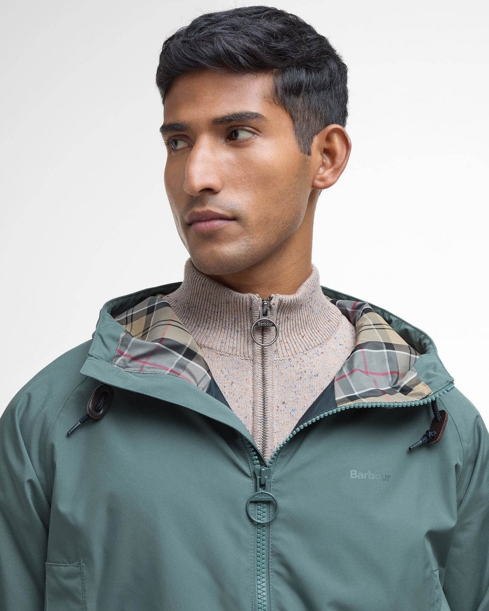 Barbour Hooded Domus Mens Waterproof Jacket - Vintage Teal/Dress