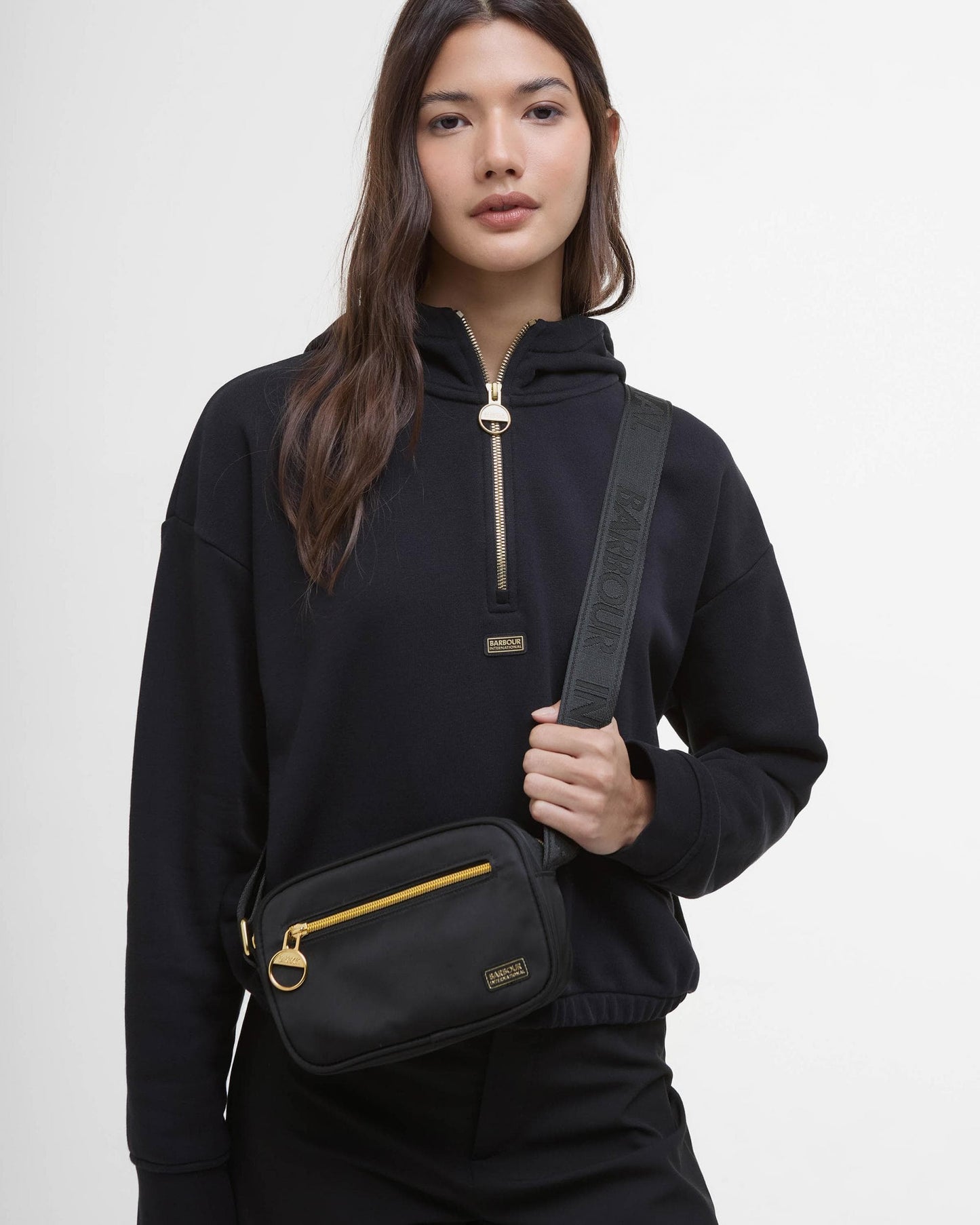 Barbour International Qualify Womens Micro Crossbody Bag - Black