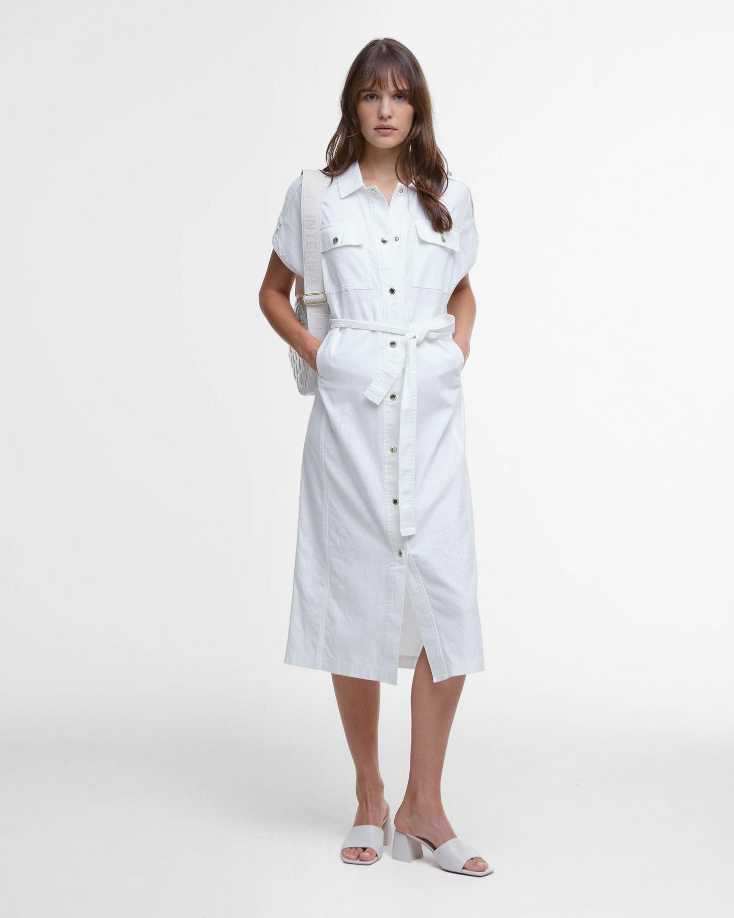 Barbour International Harlow Womens Midi Dress - White