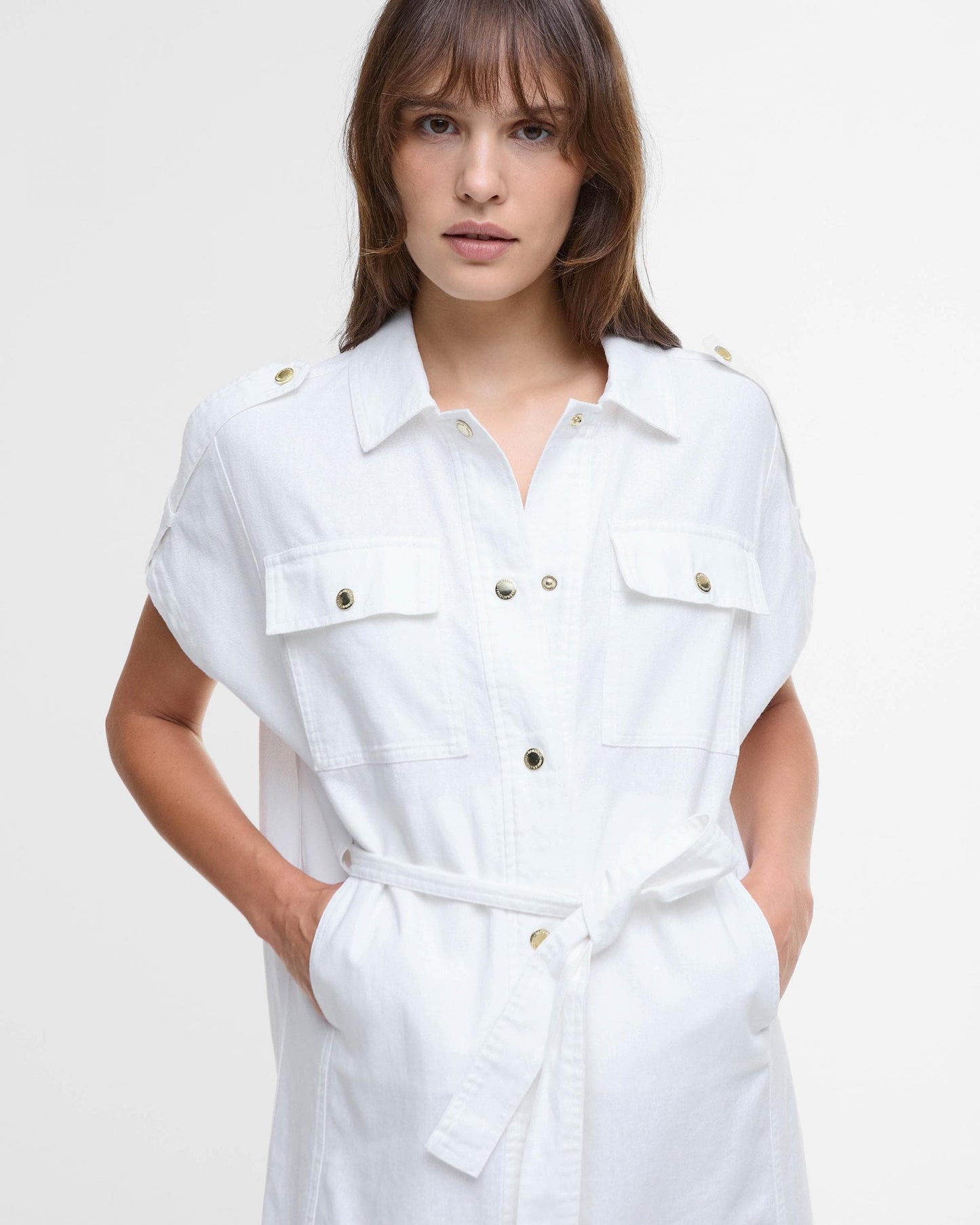 Barbour International Harlow Womens Midi Dress - White