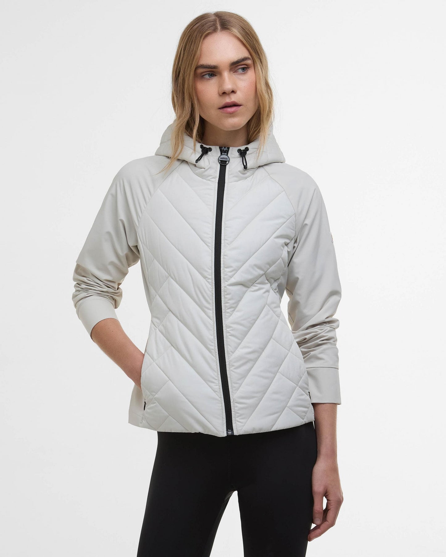 Barbour International Dakota Womens Quilted Sweatshirt - Silver Birch