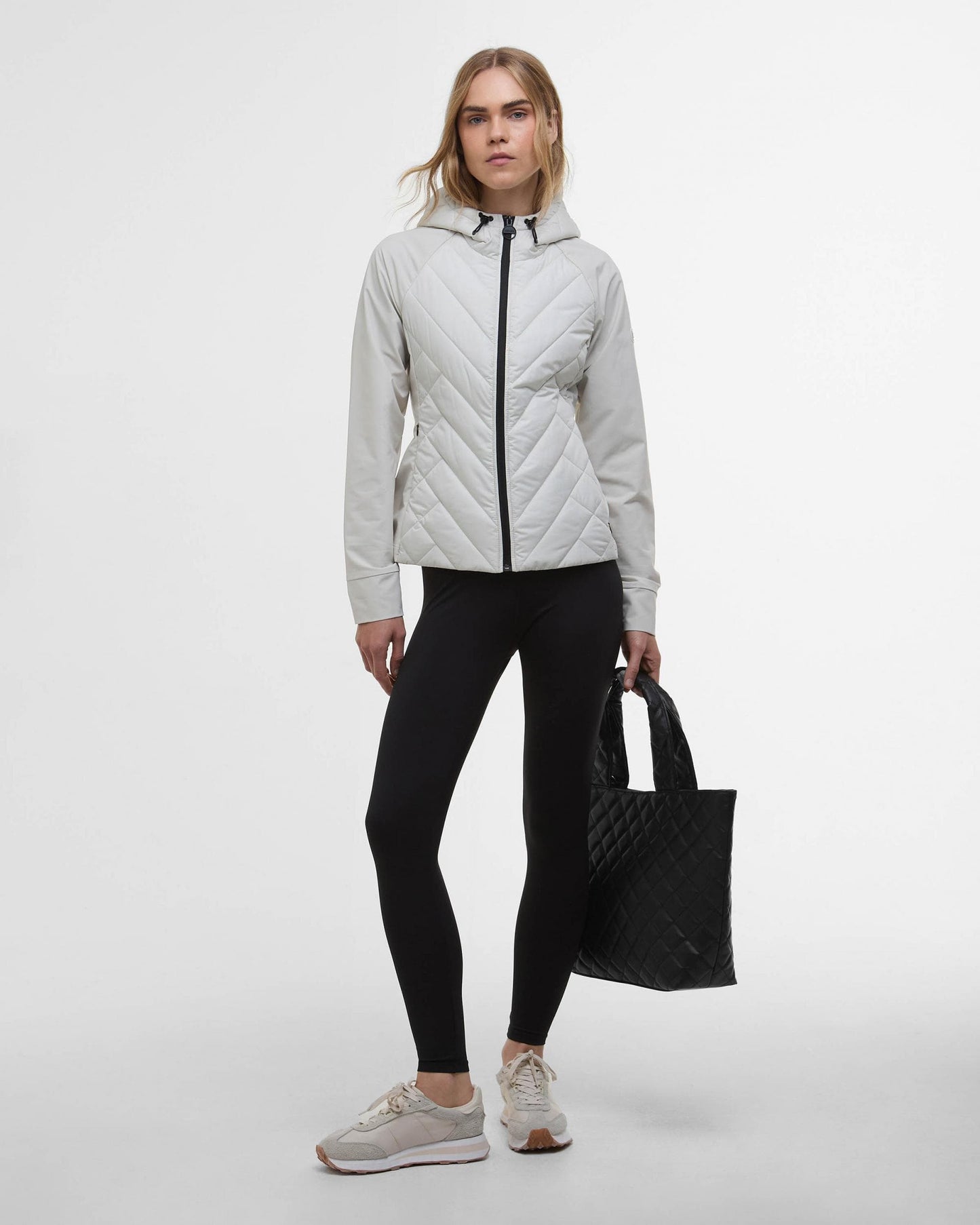 Barbour International Dakota Womens Quilted Sweatshirt - Silver Birch